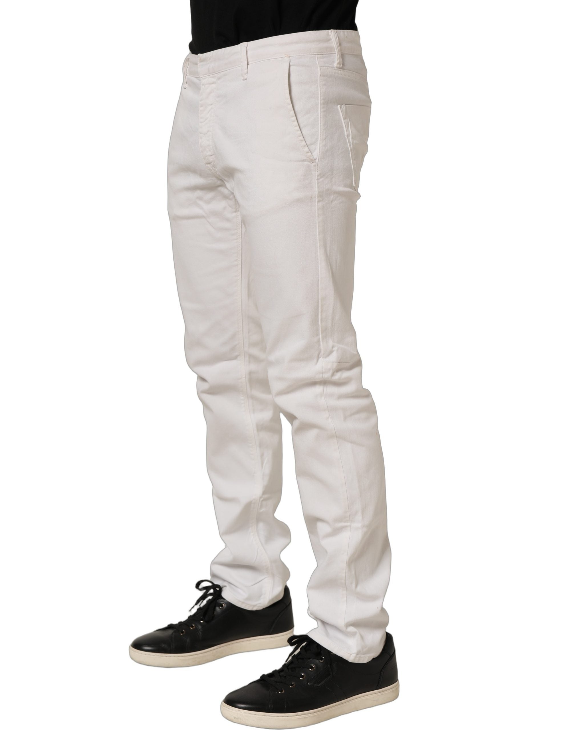 Costume National White Cotton Slim Pants Men Denim Men's Jeans (Pre-Owned)