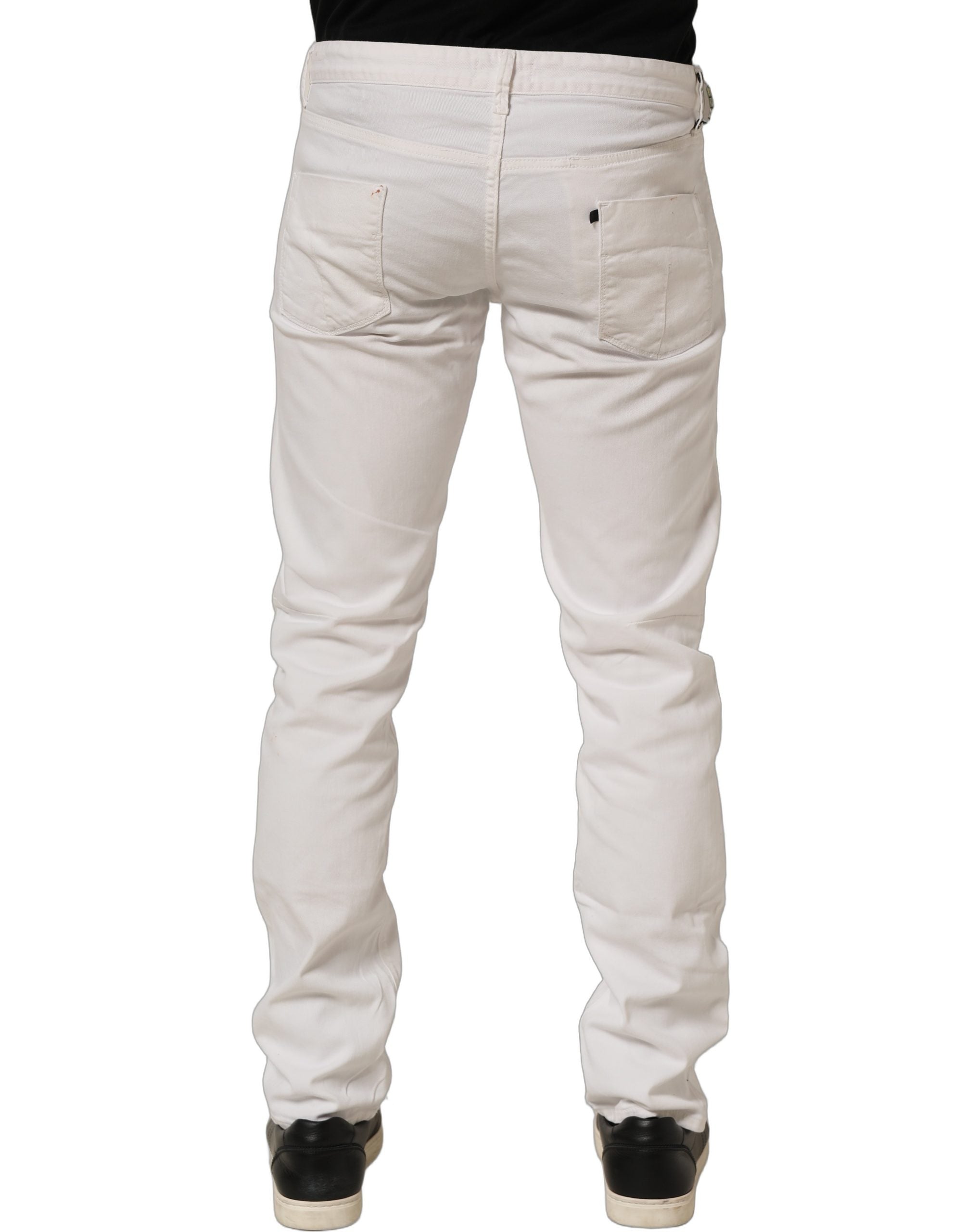 Costume National White Cotton Slim Pants Men Denim Men's Jeans (Pre-Owned)