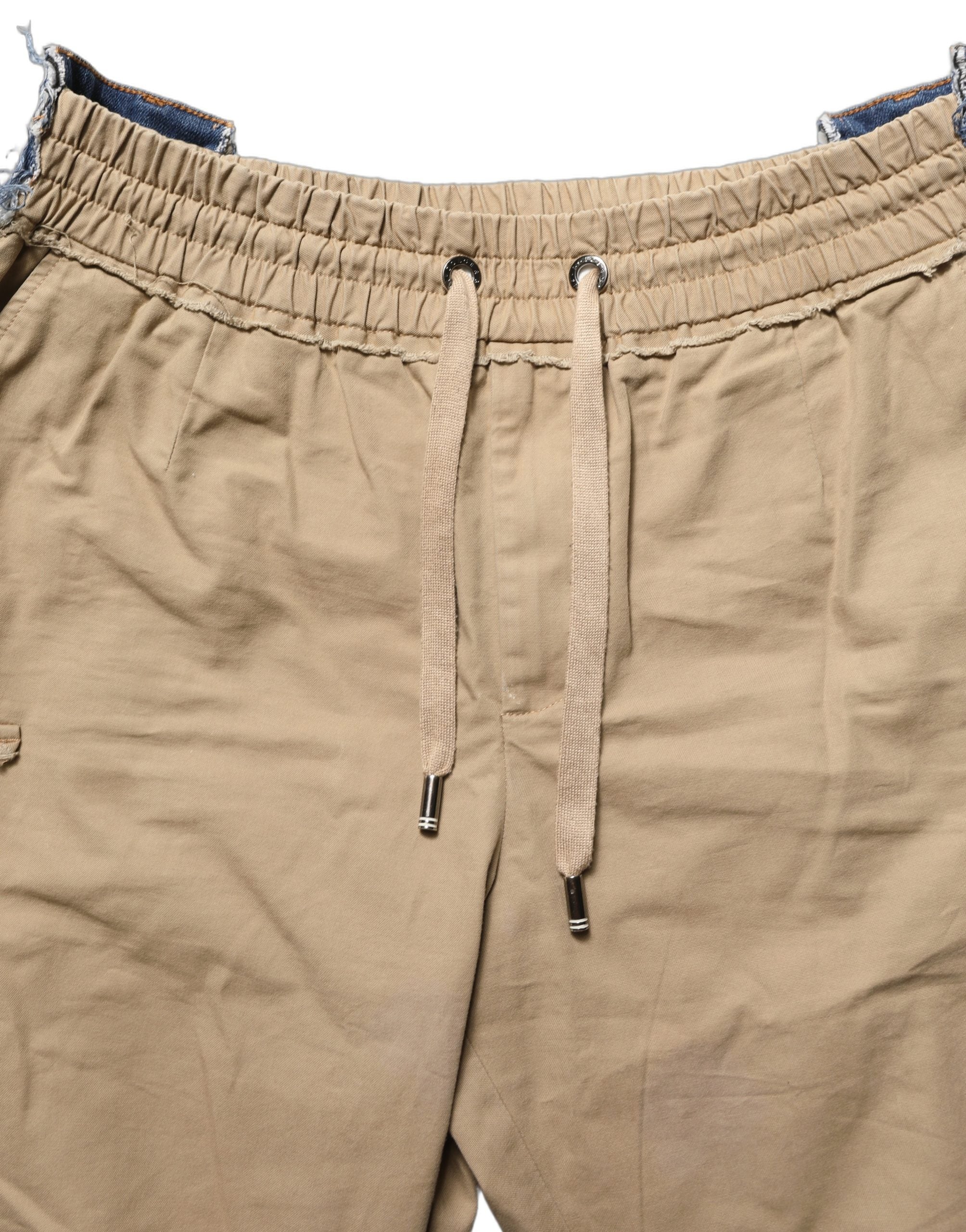 Dolce & Gabbana Beige Cotton Cargo Drawstring Trouser Men's Pants (Pre-Owned)