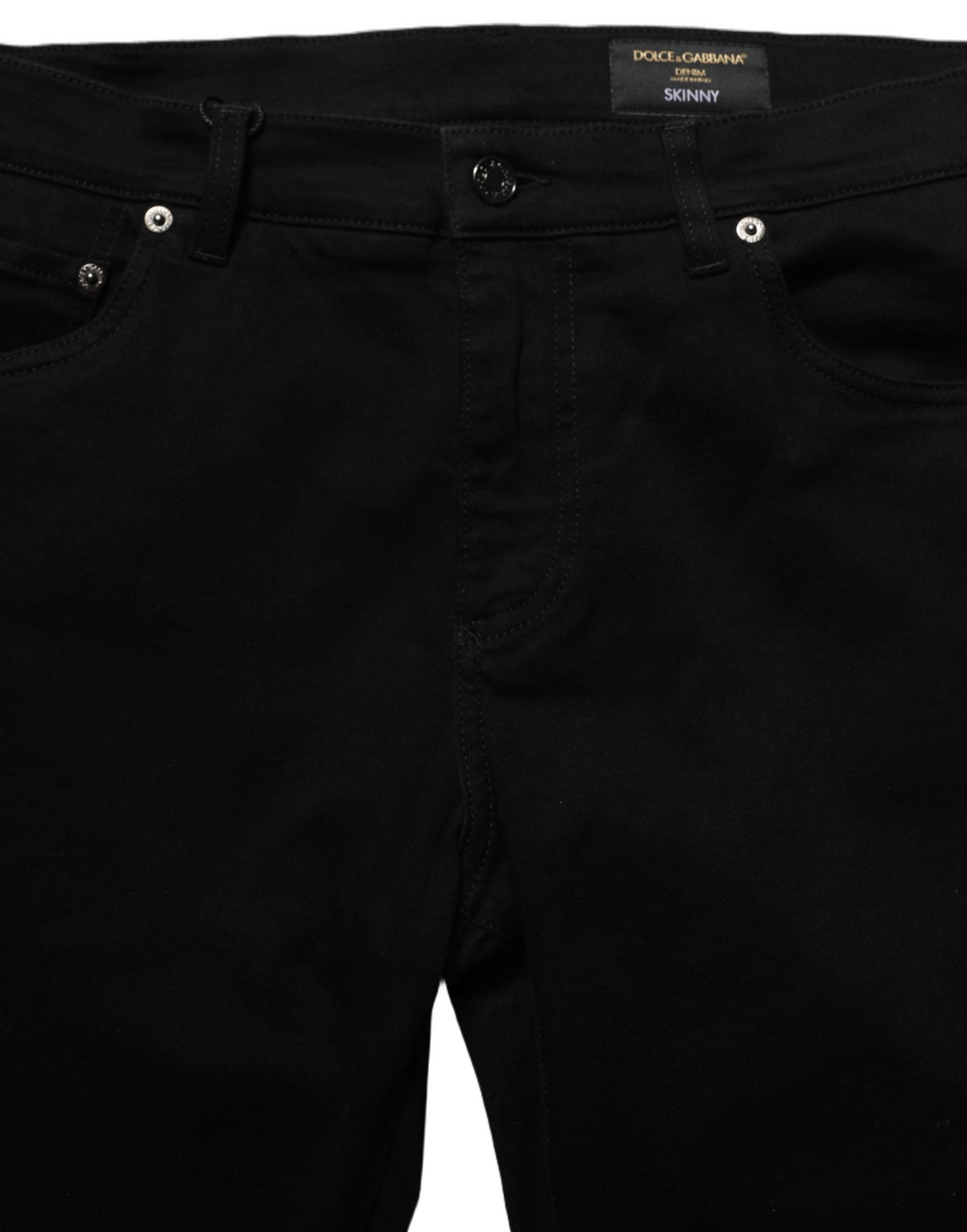 Dolce & Gabbana Black Cotton Stretch Skinny Denim Trouser Men's Jeans