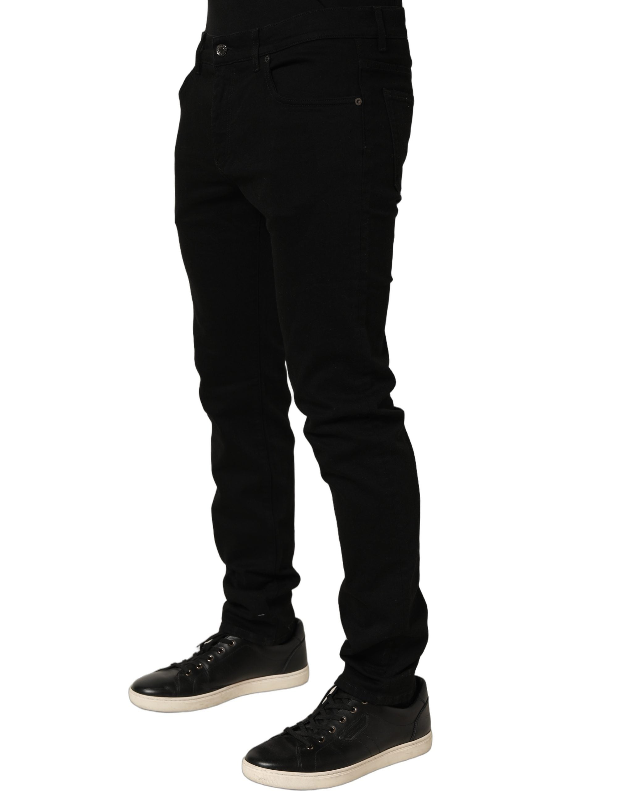 Dolce & Gabbana Black Cotton Stretch Skinny Denim Trouser Men's Jeans
