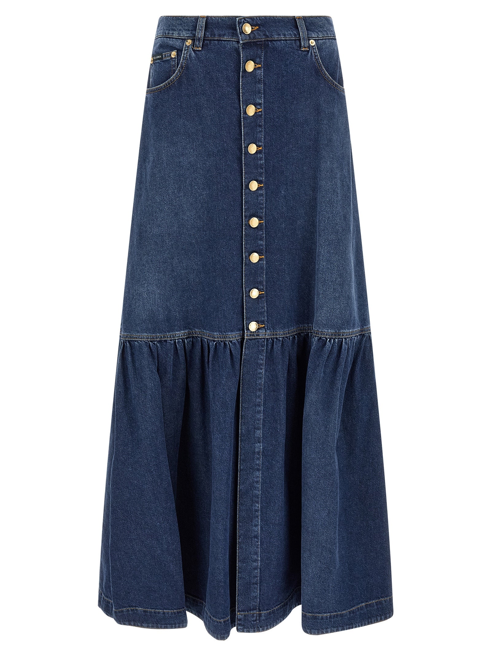Dolce & Gabbana Blue Cotton Mini Women's Skirt