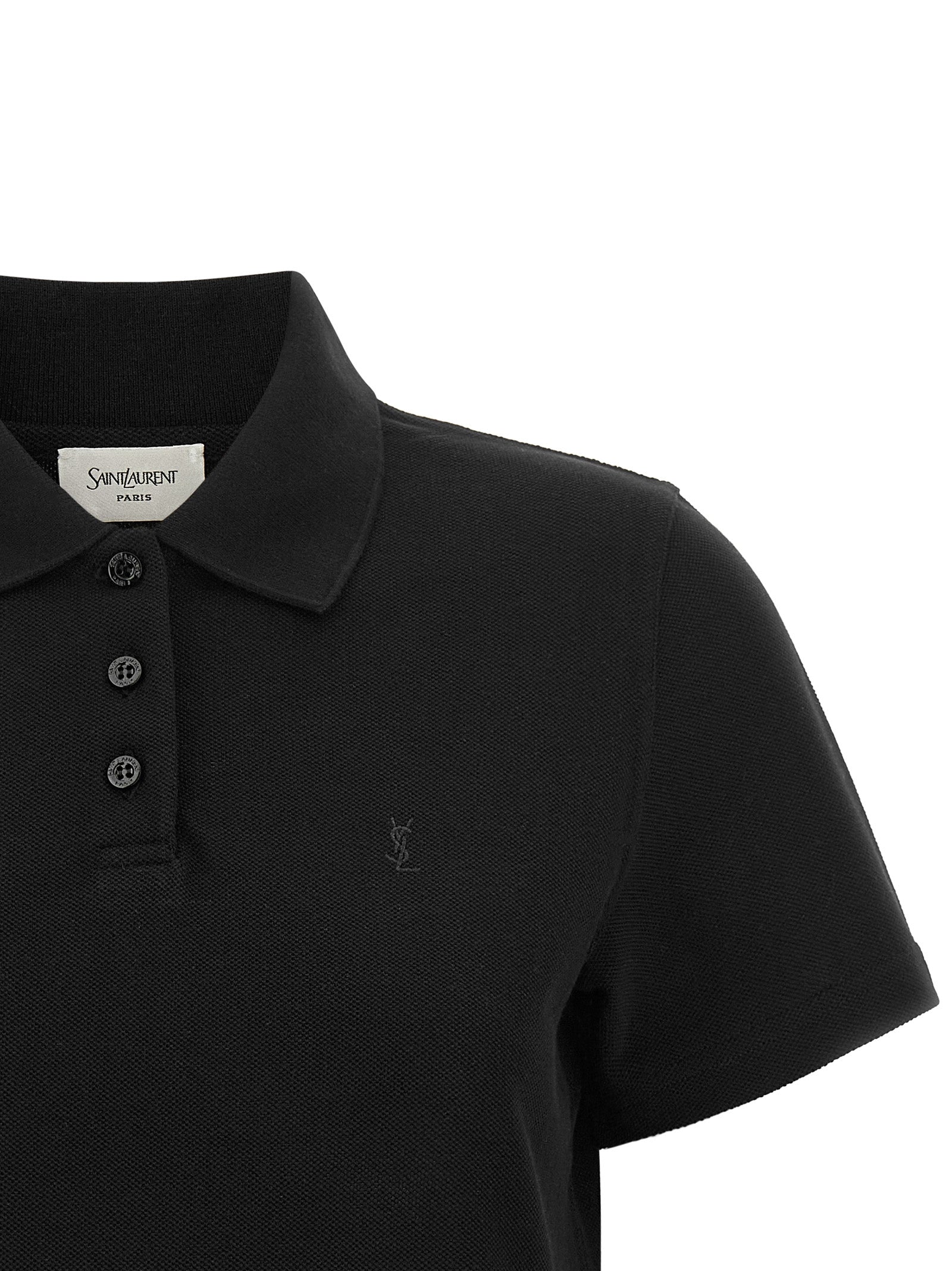 Saint Laurent Black Cotton Polo Women's Shirt