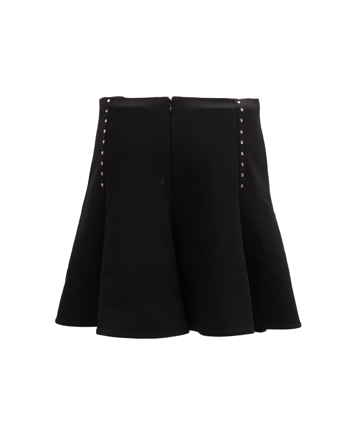 Valentino Garavani Mini Black Skirt with Gold Women's Details