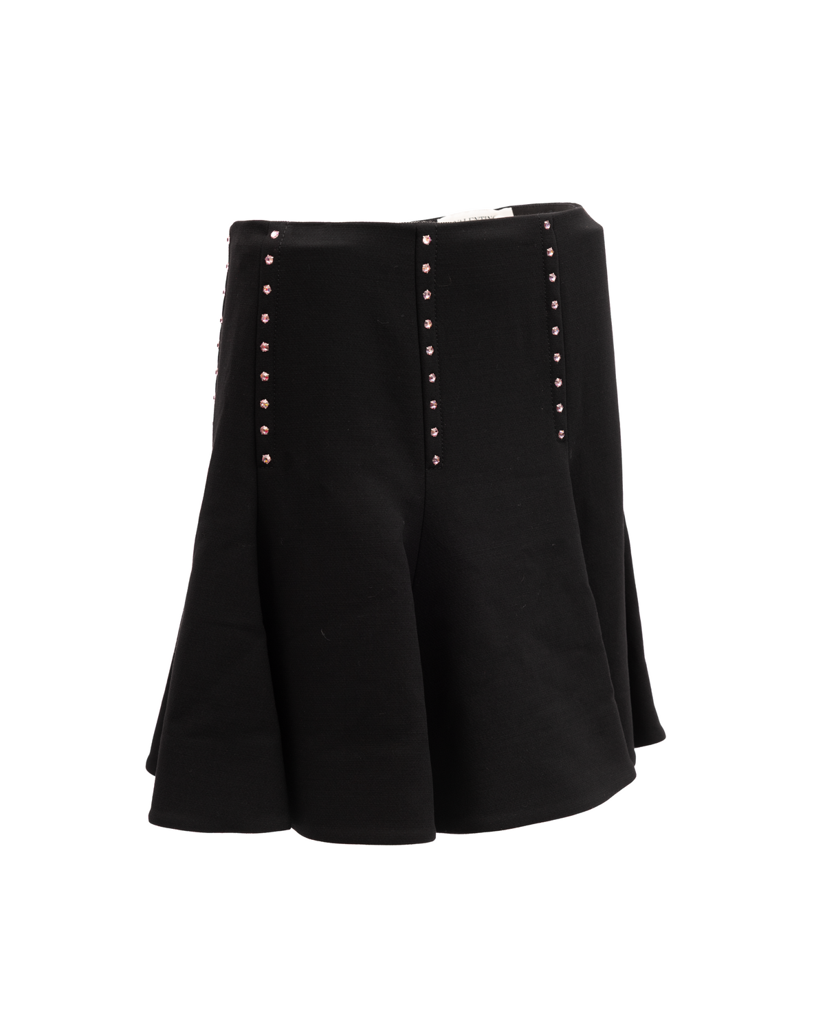 Valentino Garavani Mini Black Skirt with Gold Women's Details