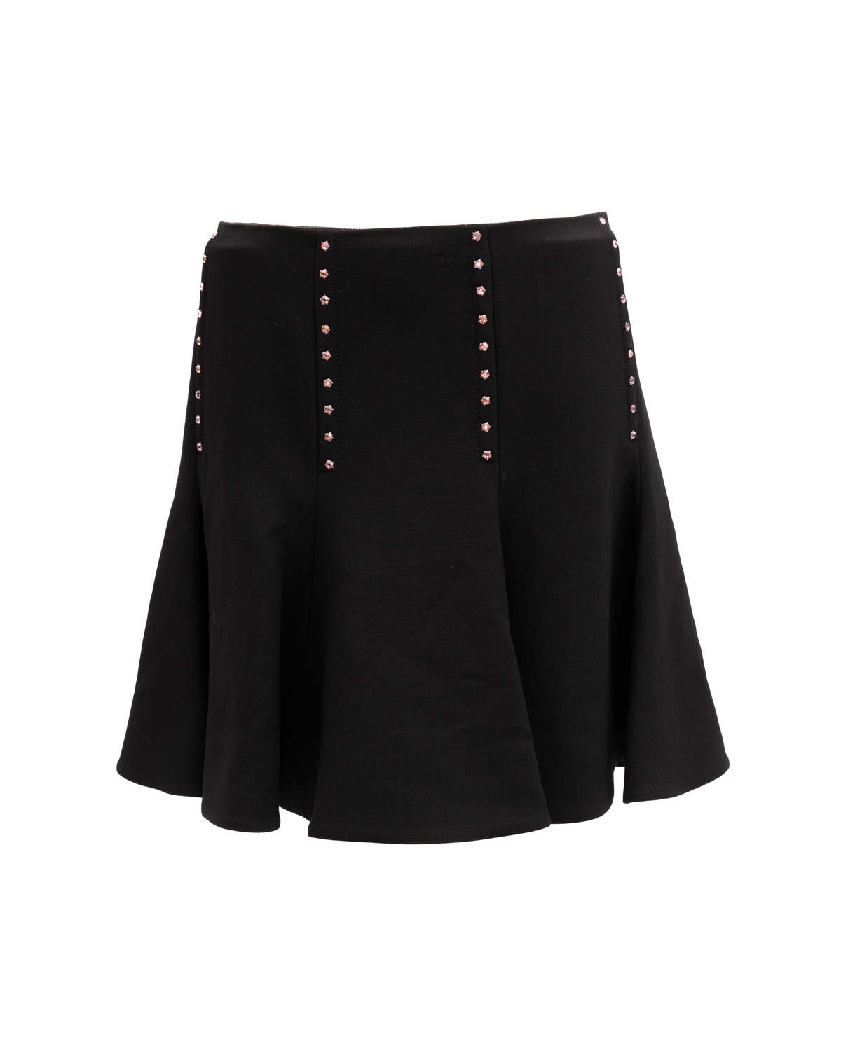 Valentino Garavani Mini Black Skirt with Gold Women's Details