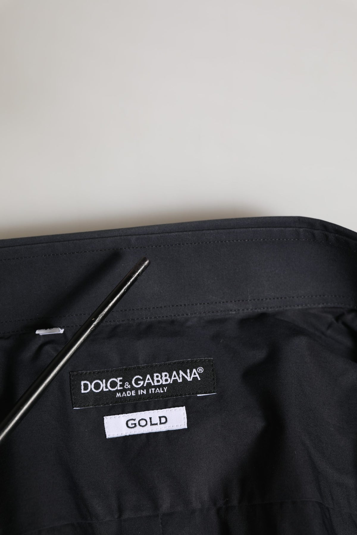 Dolce & Gabbana Black GOLD Long Sleeves Formal Dress Men's Shirt (Pre-Owned)