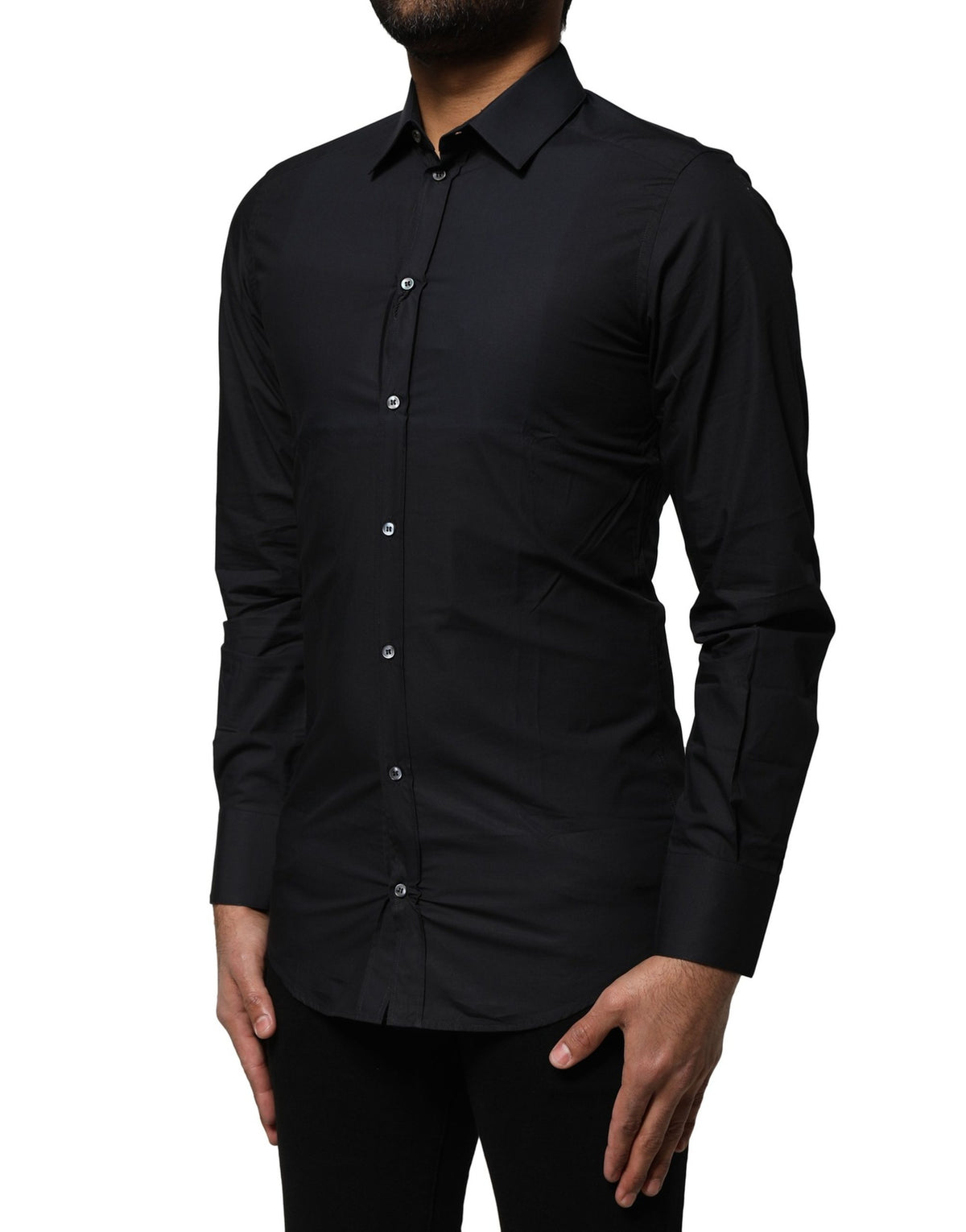 Dolce & Gabbana Black GOLD Long Sleeves Formal Dress Men's Shirt (Pre-Owned)