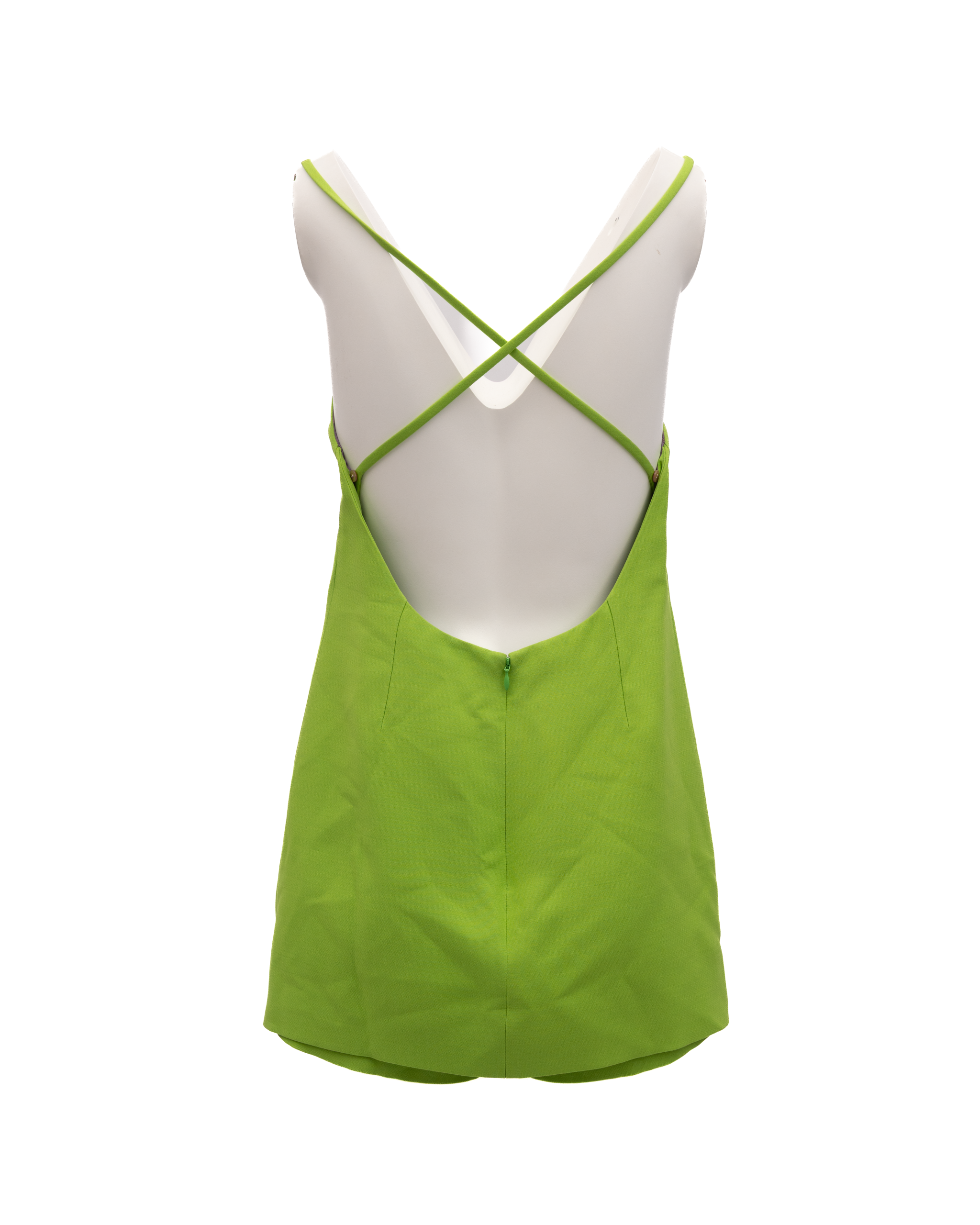 Valentino Garavani Neon Green Open Back Women's Dress