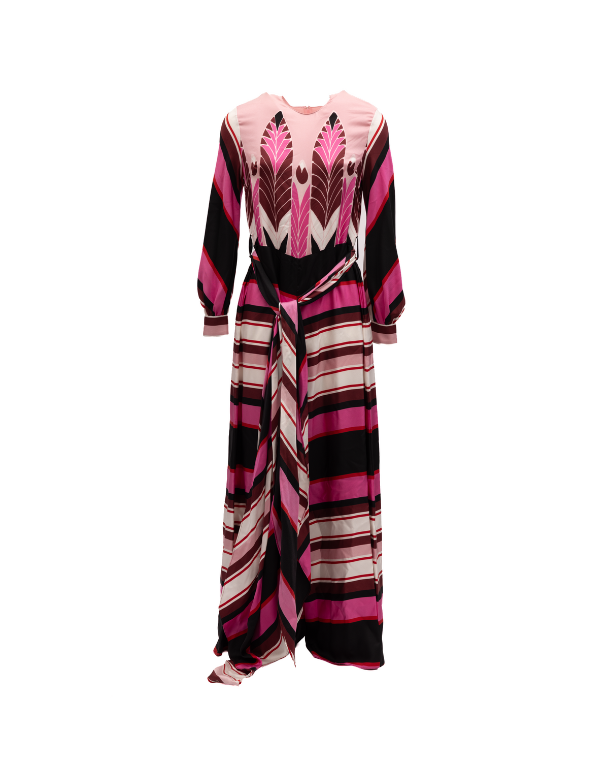 Valentino Garavani Pink Dress with Burgundy Women's details