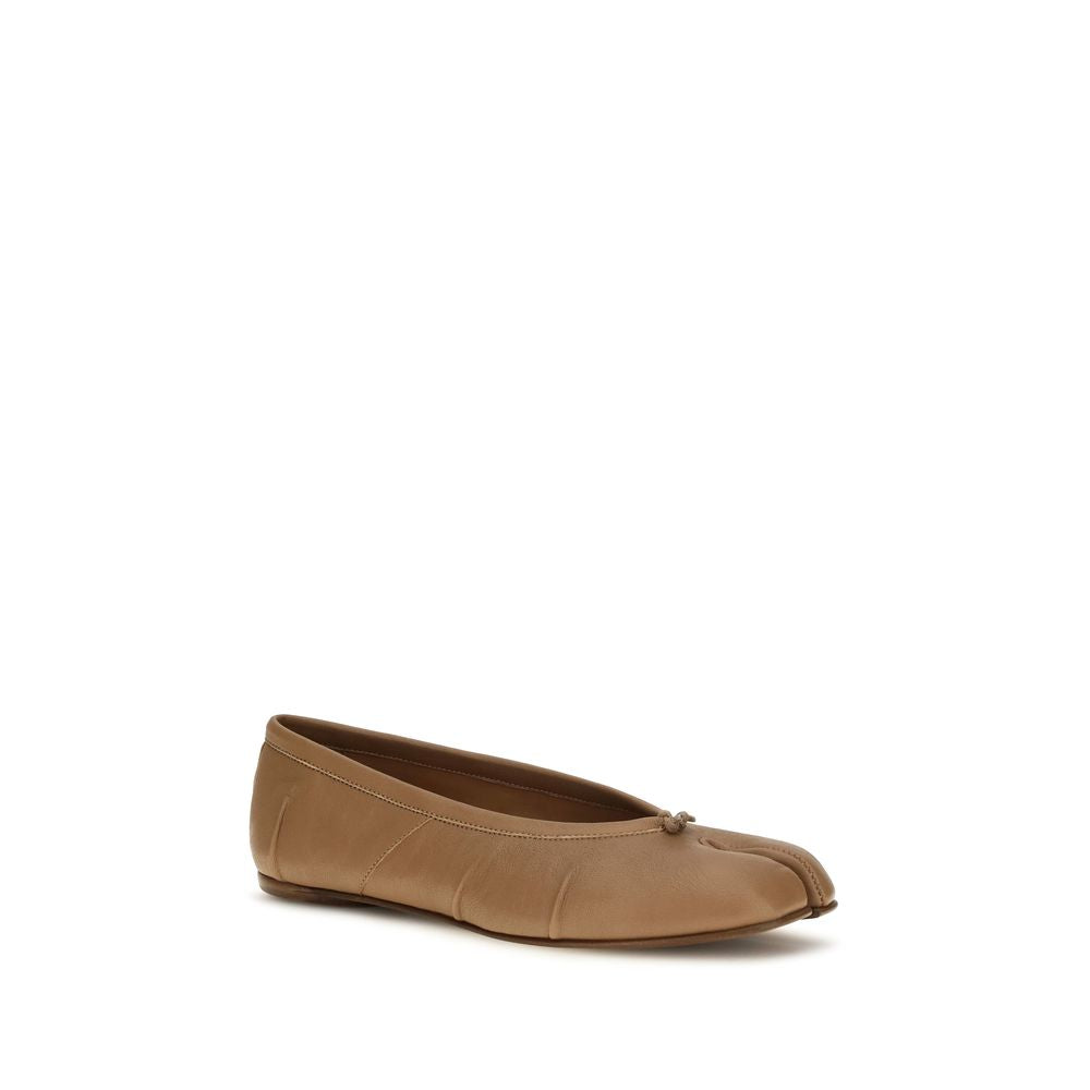 Maison Margiela Beige Lamb Ovis Aries Ballet Women's Flats
