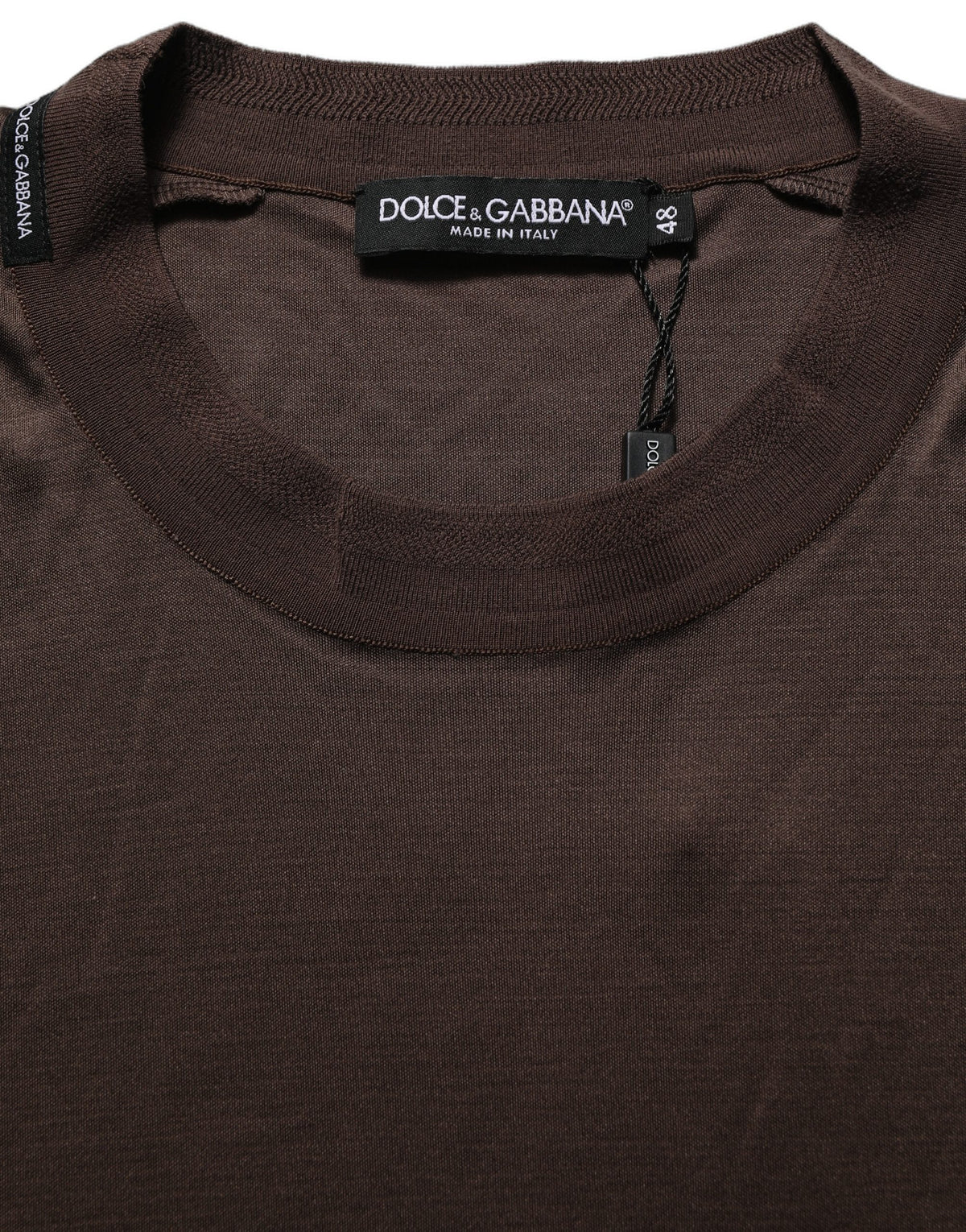 Dolce & Gabbana Brown Silk Crew Neck Short Sleeves Men's T-shirt (Pre-Owned)