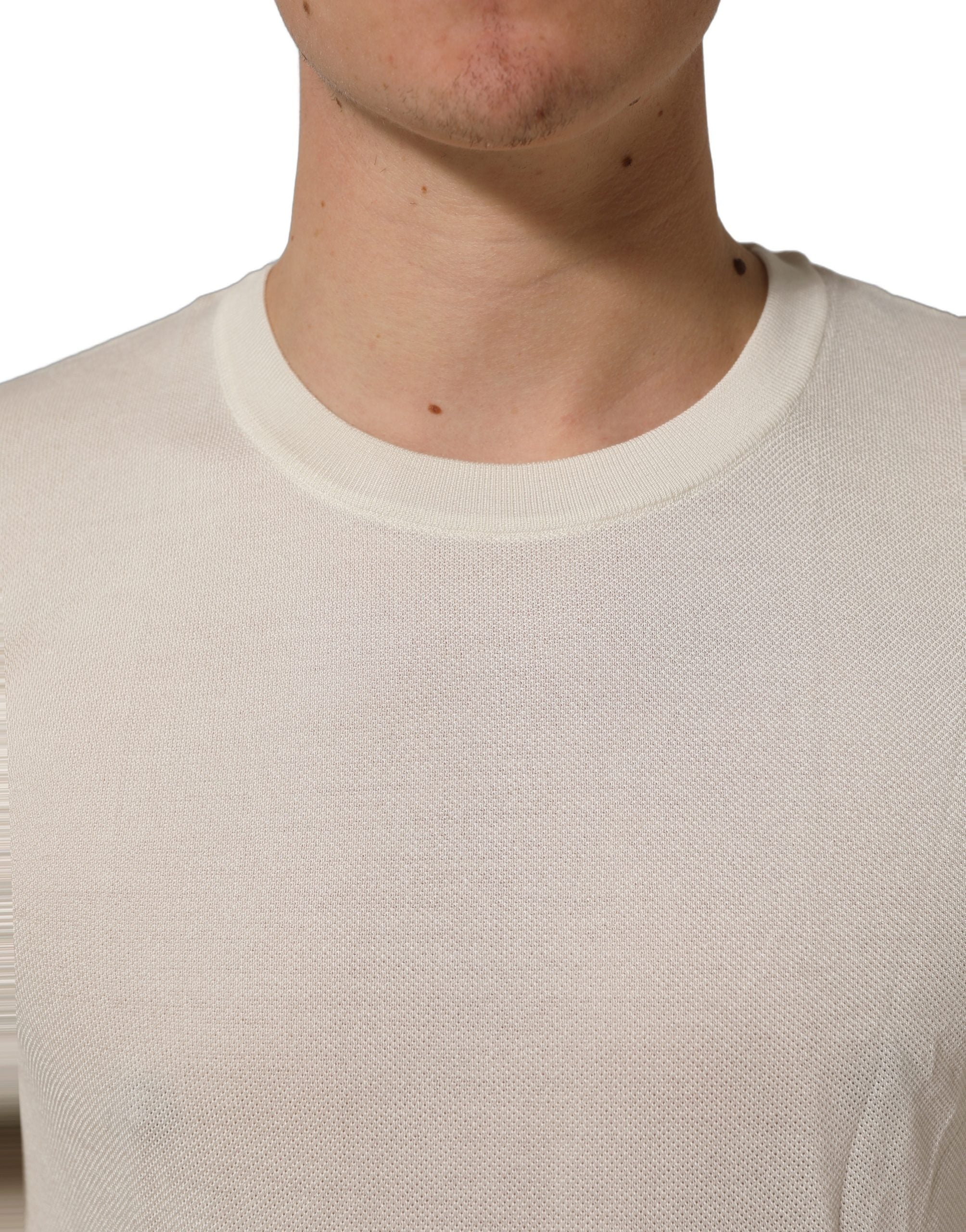 Dolce & Gabbana Off White Crew Neck Short Sleeves Men's T-shirt (Pre-Owned)