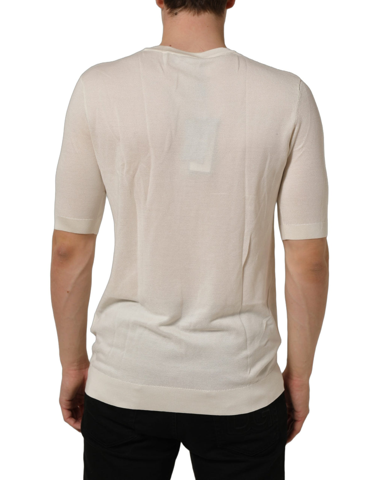 Dolce & Gabbana Off White Crew Neck Short Sleeves Men's T-shirt (Pre-Owned)