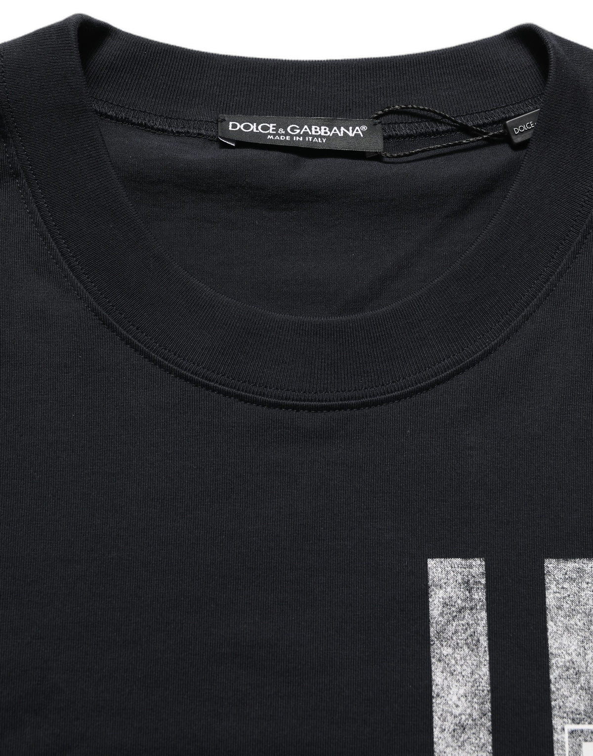 Dolce & Gabbana Blue Striped Print Cotton Crew Neck  Men's T-shirt (Pre-Owned)