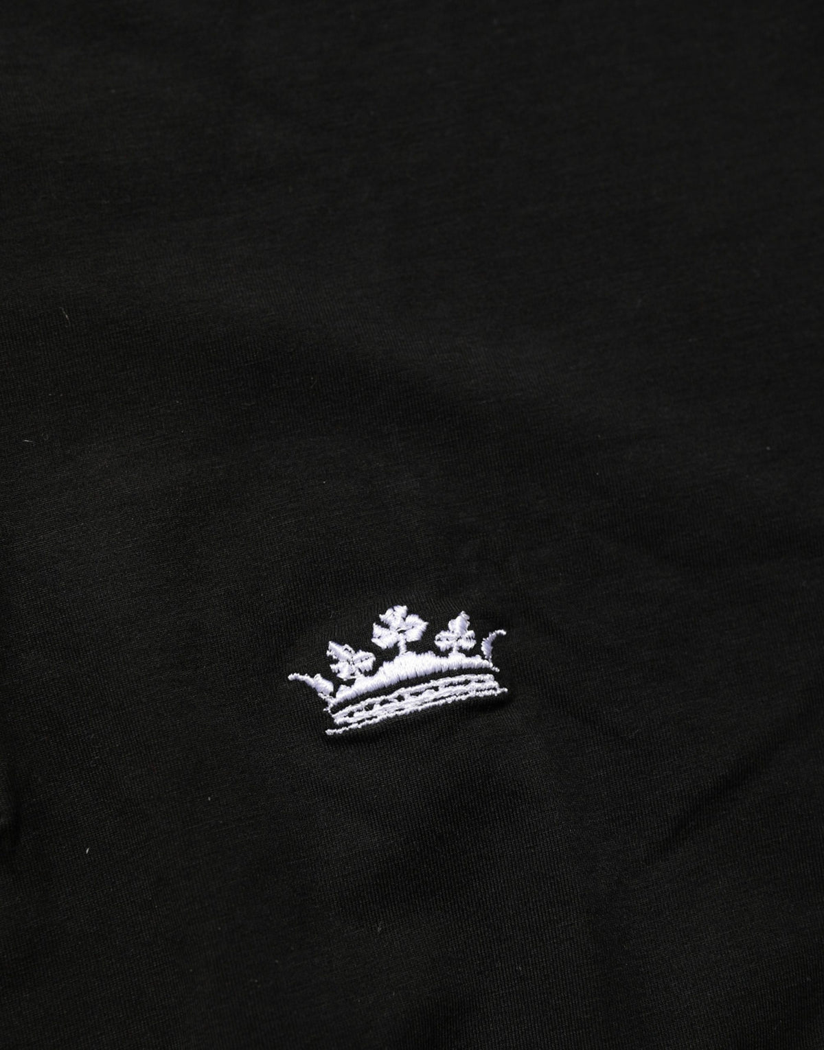 Dolce & Gabbana Black Crown Short Sleeved Henley Men Men's T-shirt