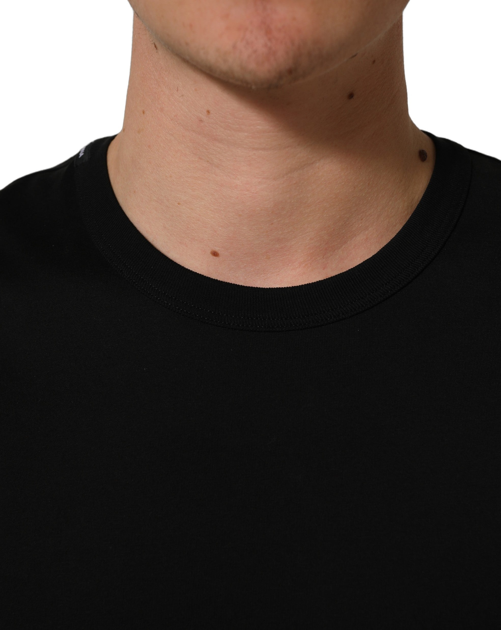 Dolce & Gabbana Black Cotton Crew Neck Short Sleeve Men's T-shirt