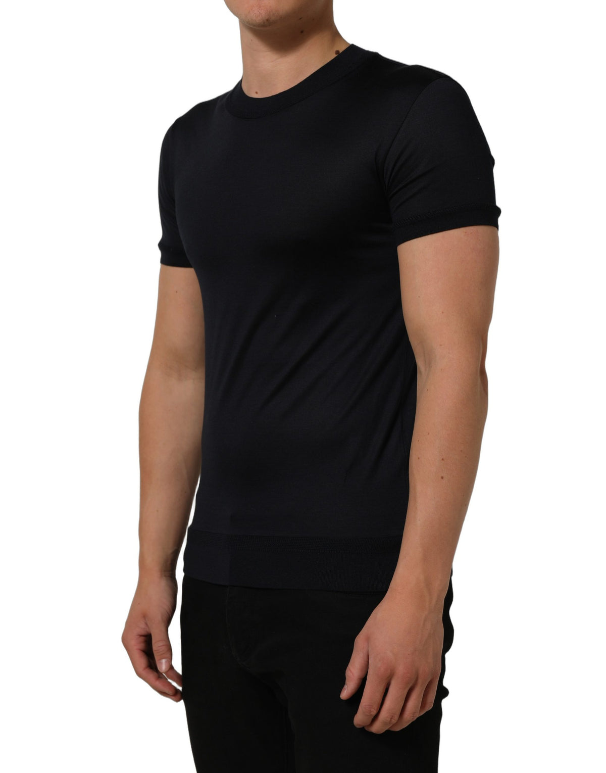 Dolce & Gabbana Blue Cotton Crew Neck Short Sleeve Men's T-shirt (Pre-Owned)