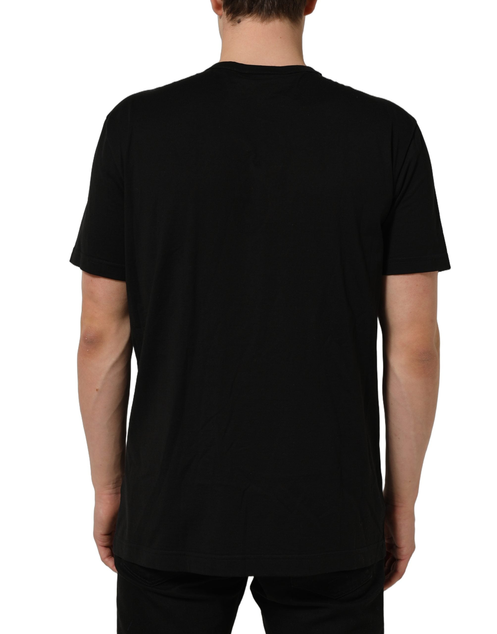 Dolce & Gabbana Black Dog Tag Short Sleeve CrewNeck Men's T-shirt