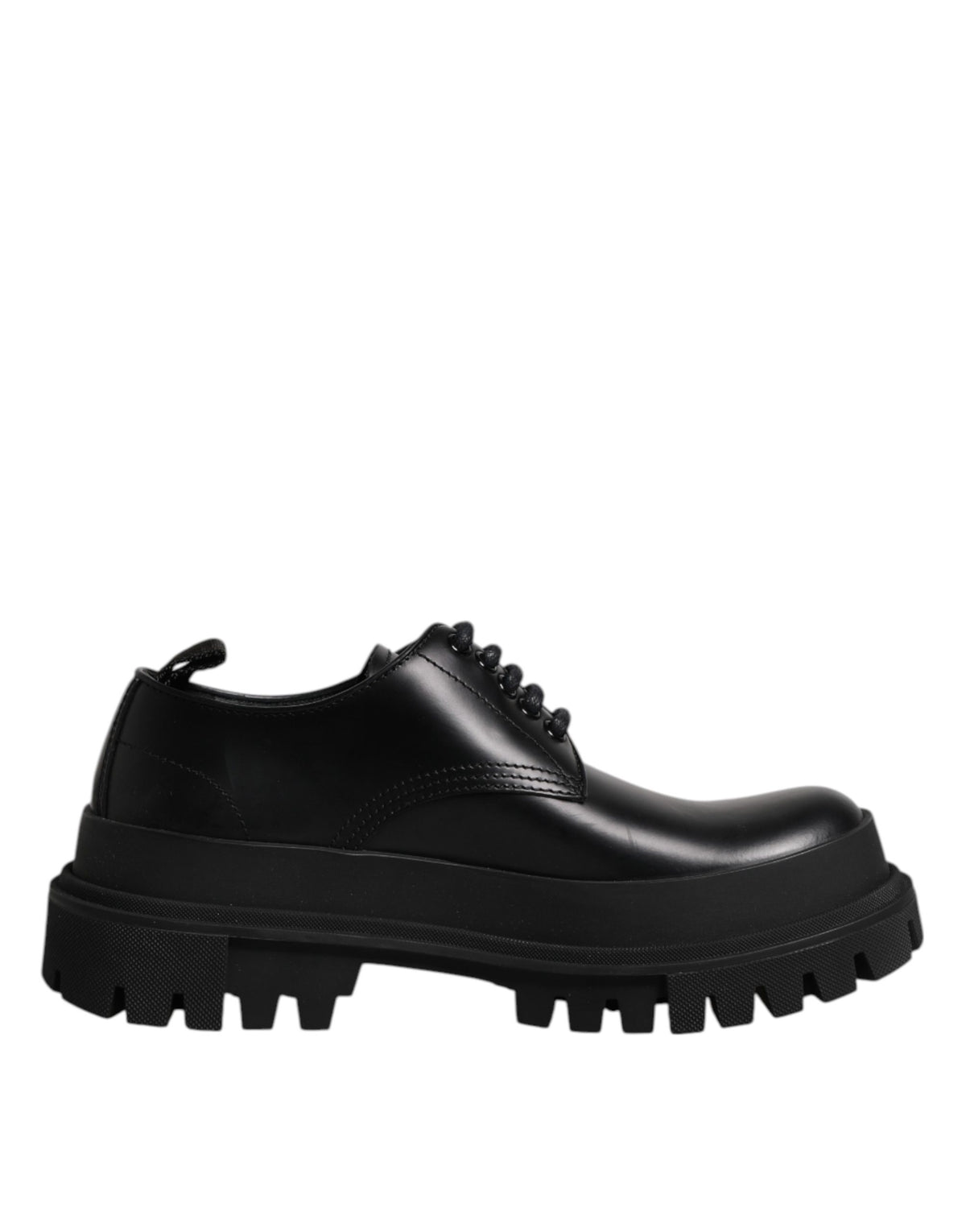 Dolce & Gabbana Black Leather Hi-Trekking Derby Men's Shoes (Pre-Owned)