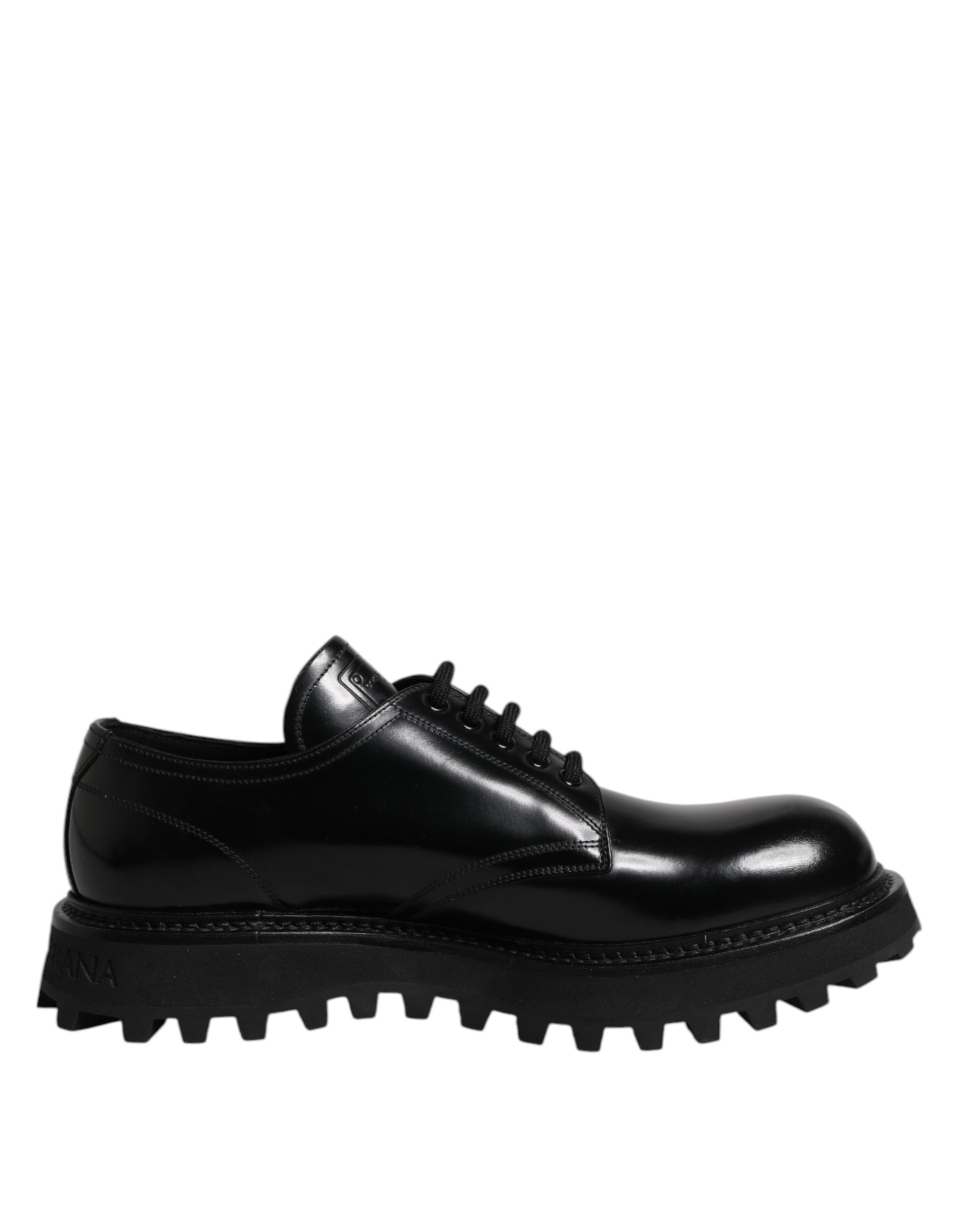 Dolce & Gabbana Black Calf Leather Hi-Trekking Derby Men's Shoes