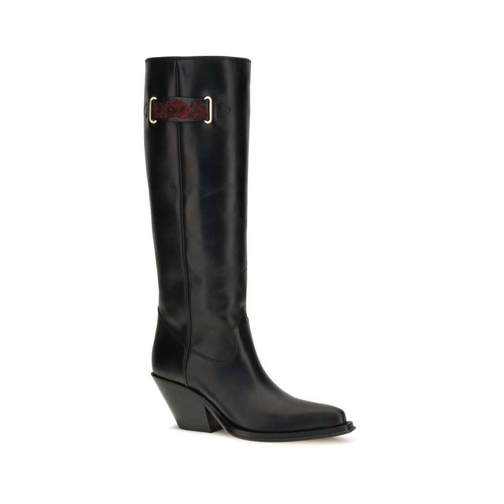 Chloé Black Calf Leather Bos Taurus Over The Women's Knee