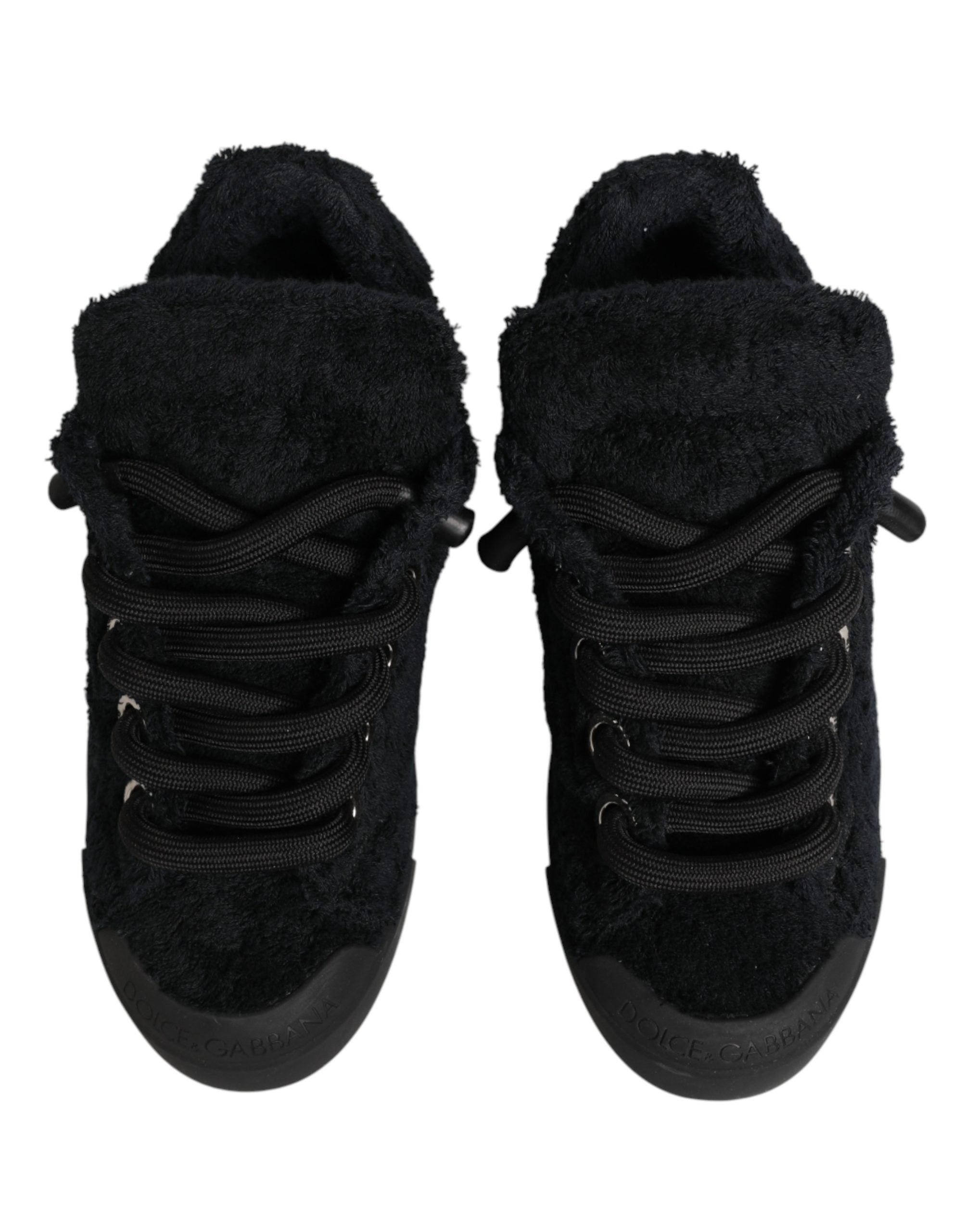Dolce & Gabbana Black Portofino Lace-Up Sneakers Men's Shoes (Pre-Owned)