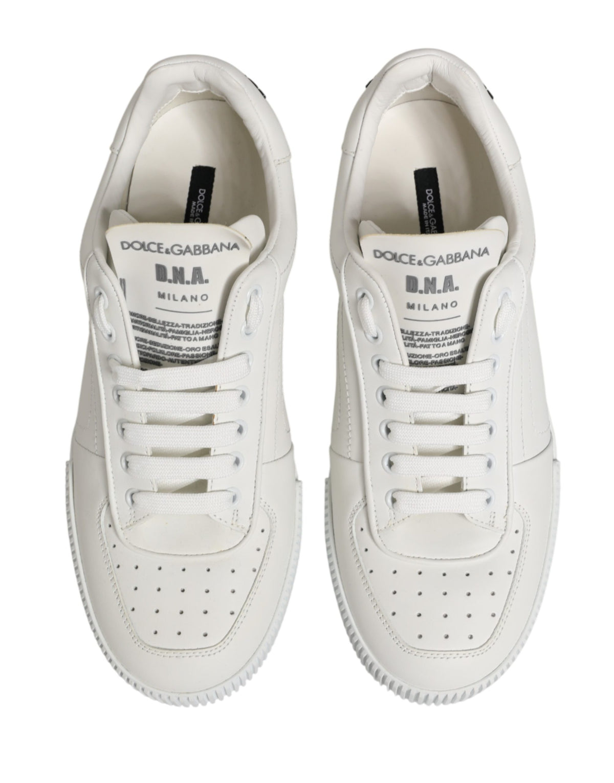 Dolce & Gabbana White Miami Leather Low Top Men Sneakers Men's Shoes