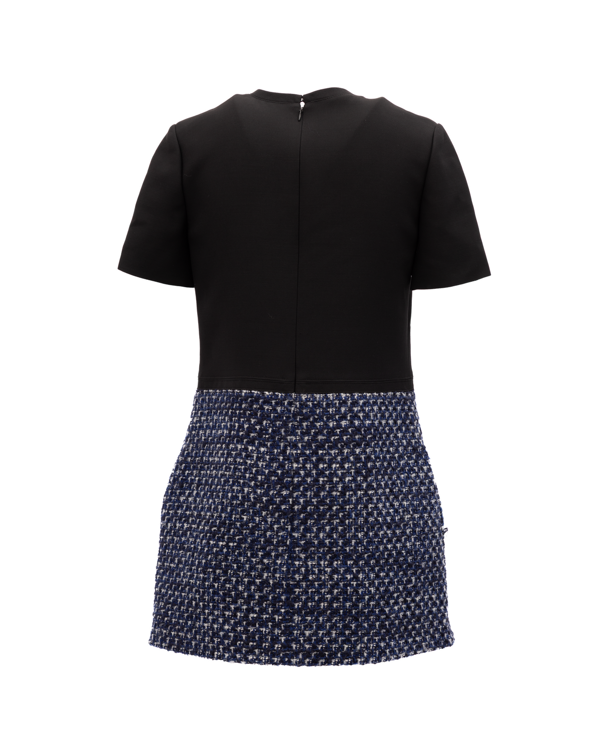 Valentino Garavani Black and Blue Tweed Mini Women's Dress
