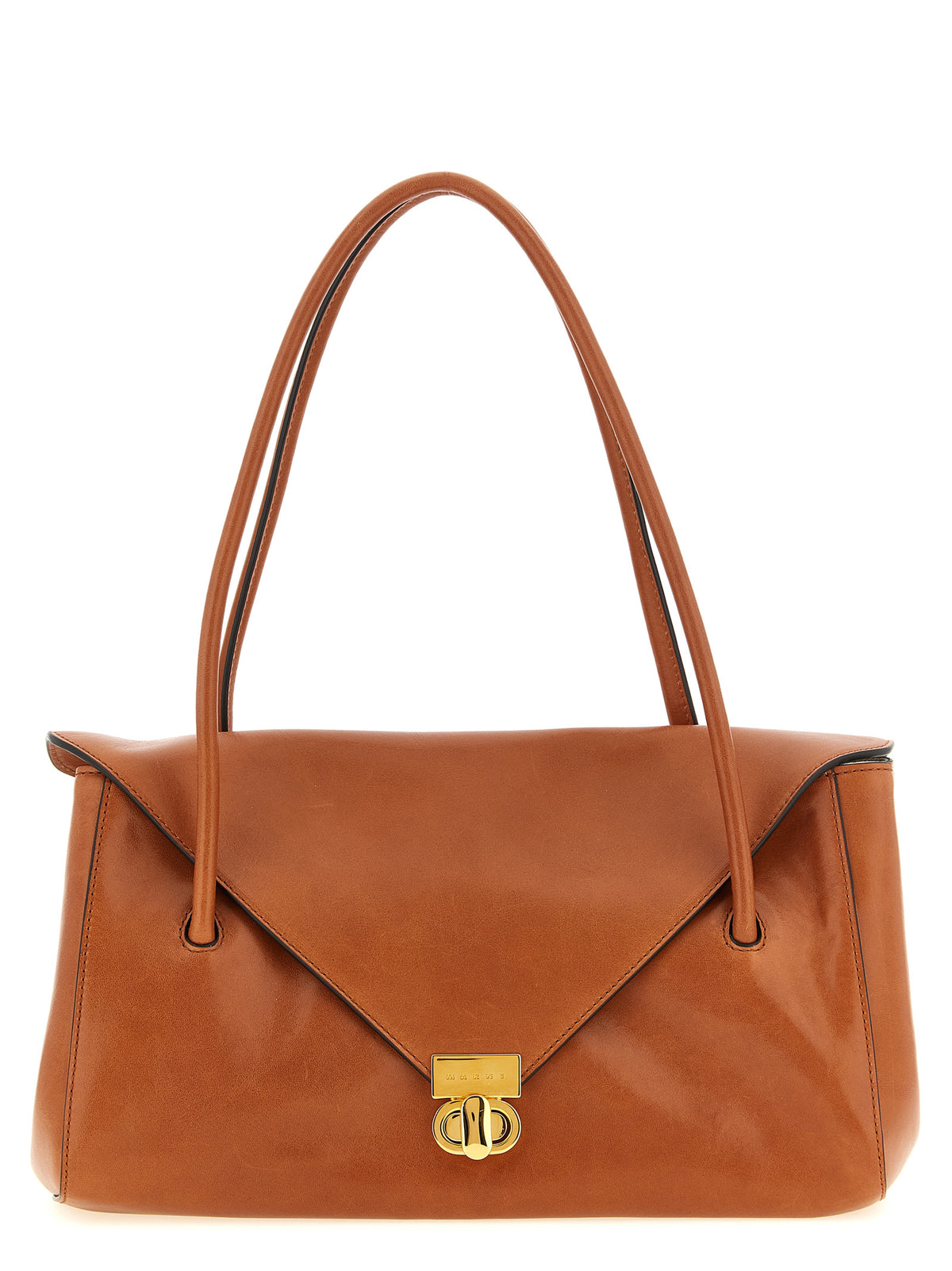 Marni Brown Calfskin Shoulder Women's Bag