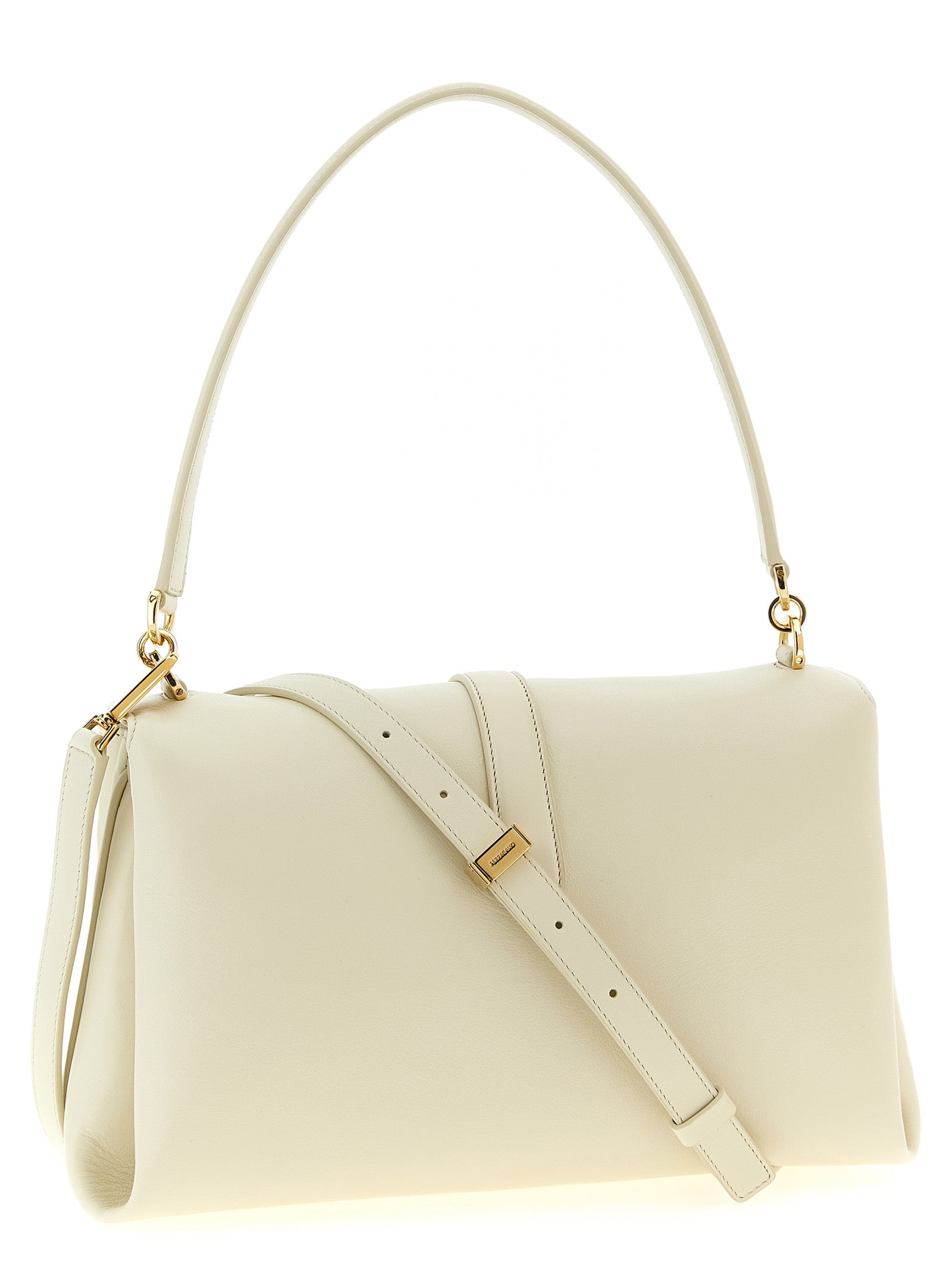 Ferragamo White Calfskin Shoulder Women's Bag