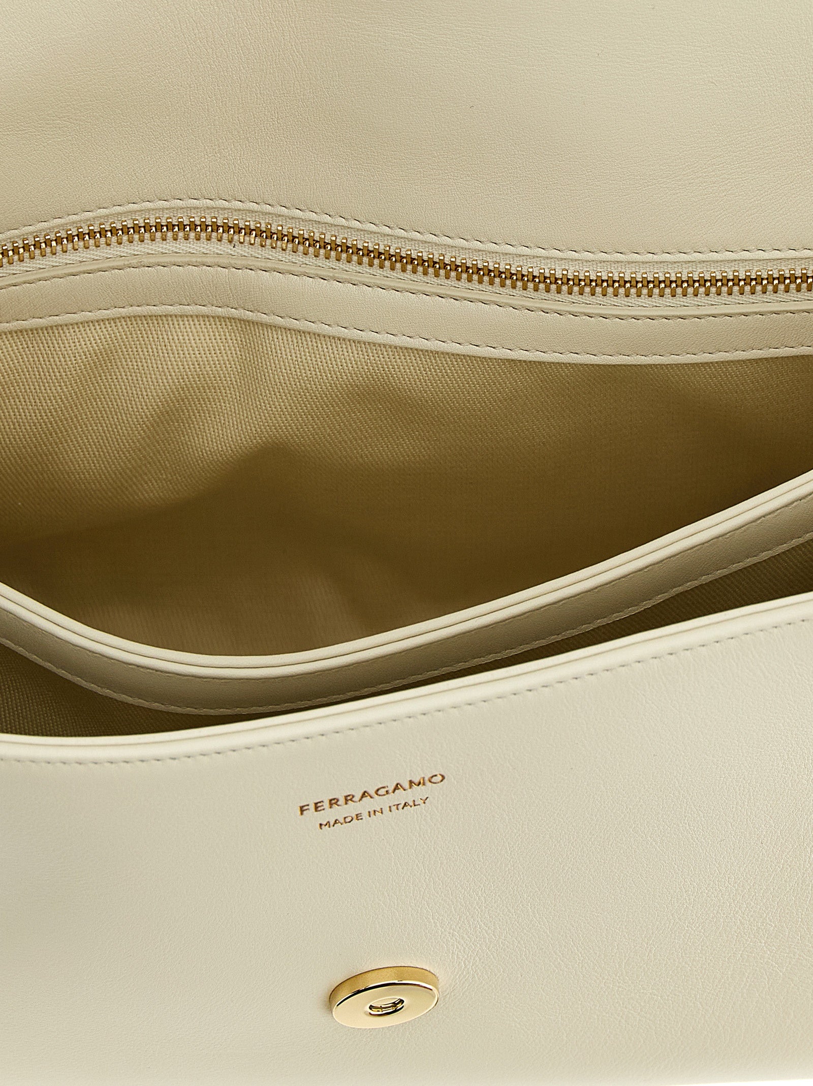 Ferragamo White Calfskin Shoulder Women's Bag
