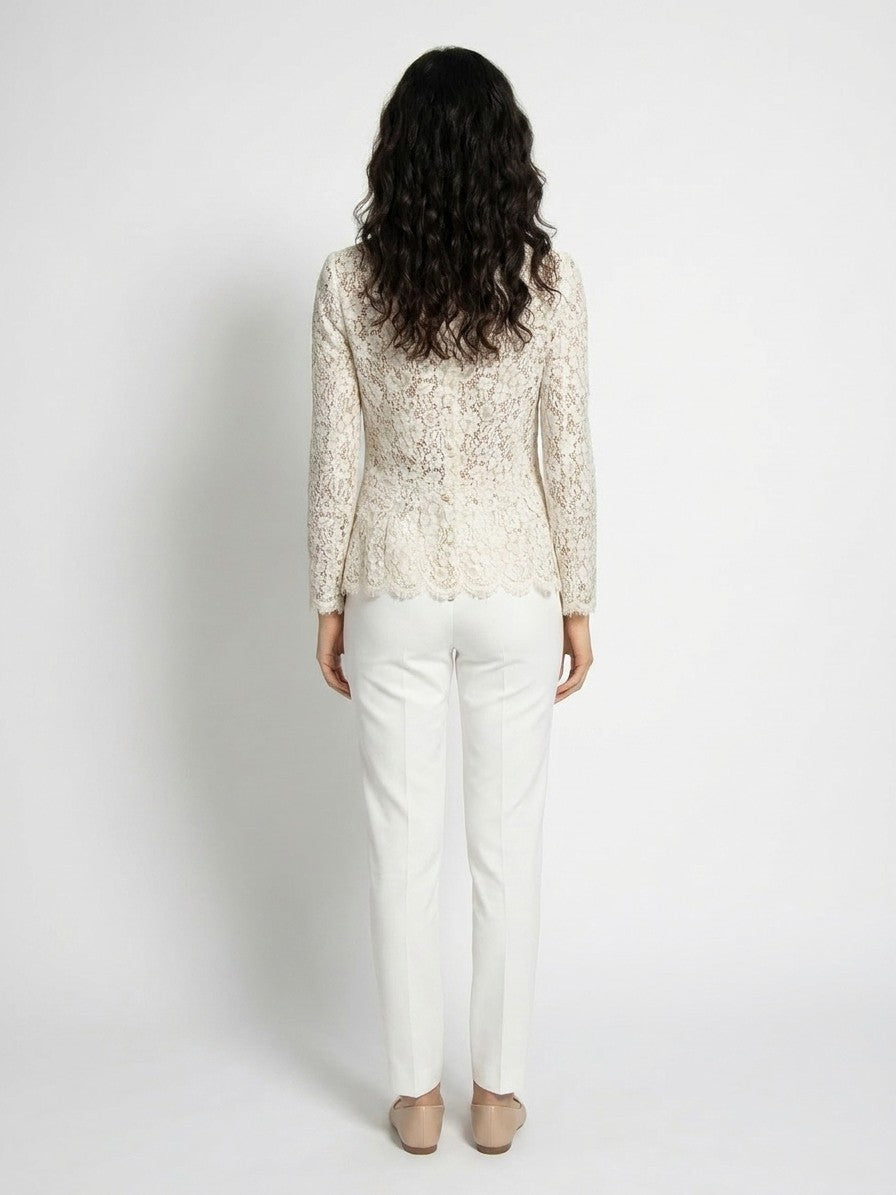 Dolce & Gabbana Gray Cotton Full-Length Women's Jacket