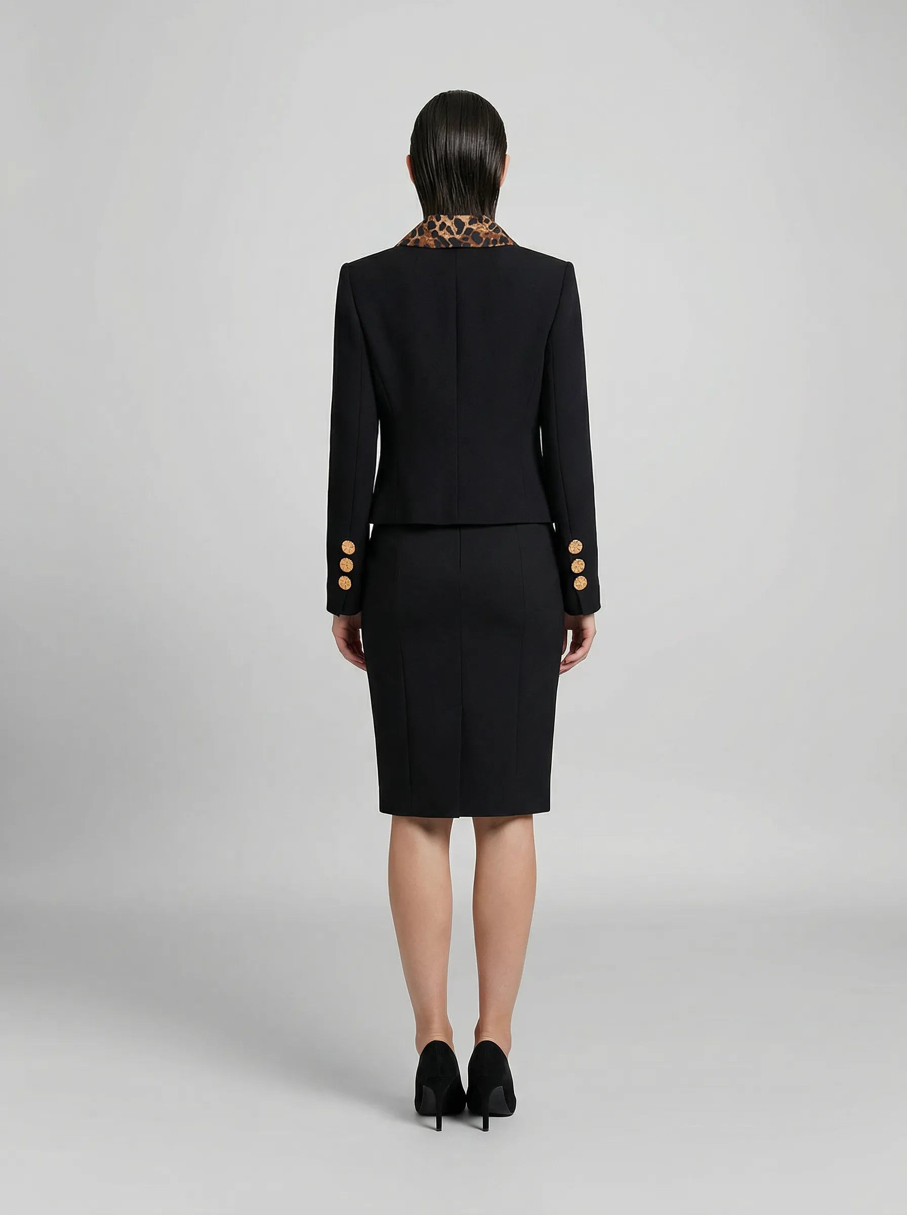 Dolce & Gabbana Black Metallic Fibre Full-Length Women's Jacket