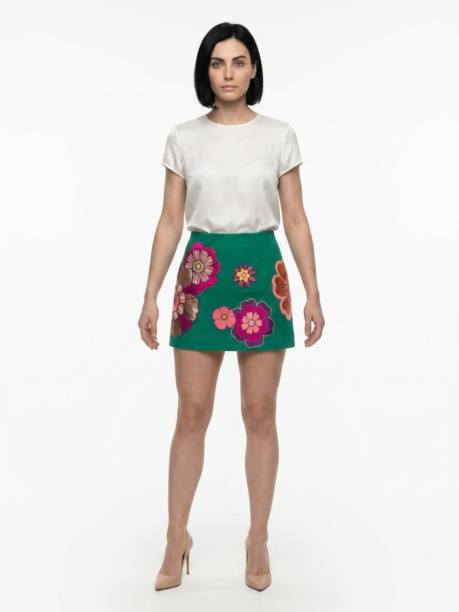 Dolce & Gabbana Green Acetate Mini Women's Skirt