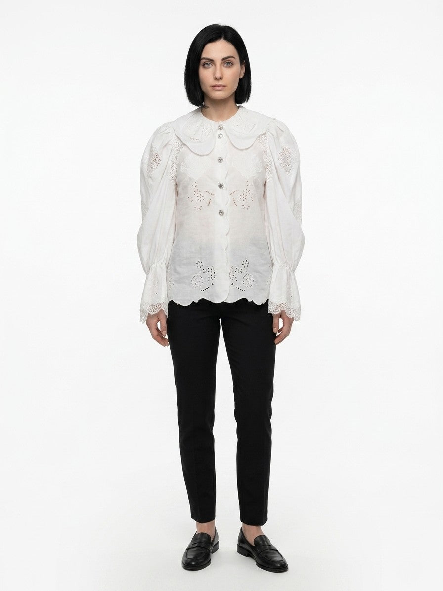 Dolce & Gabbana White Cotton Women's Blouse