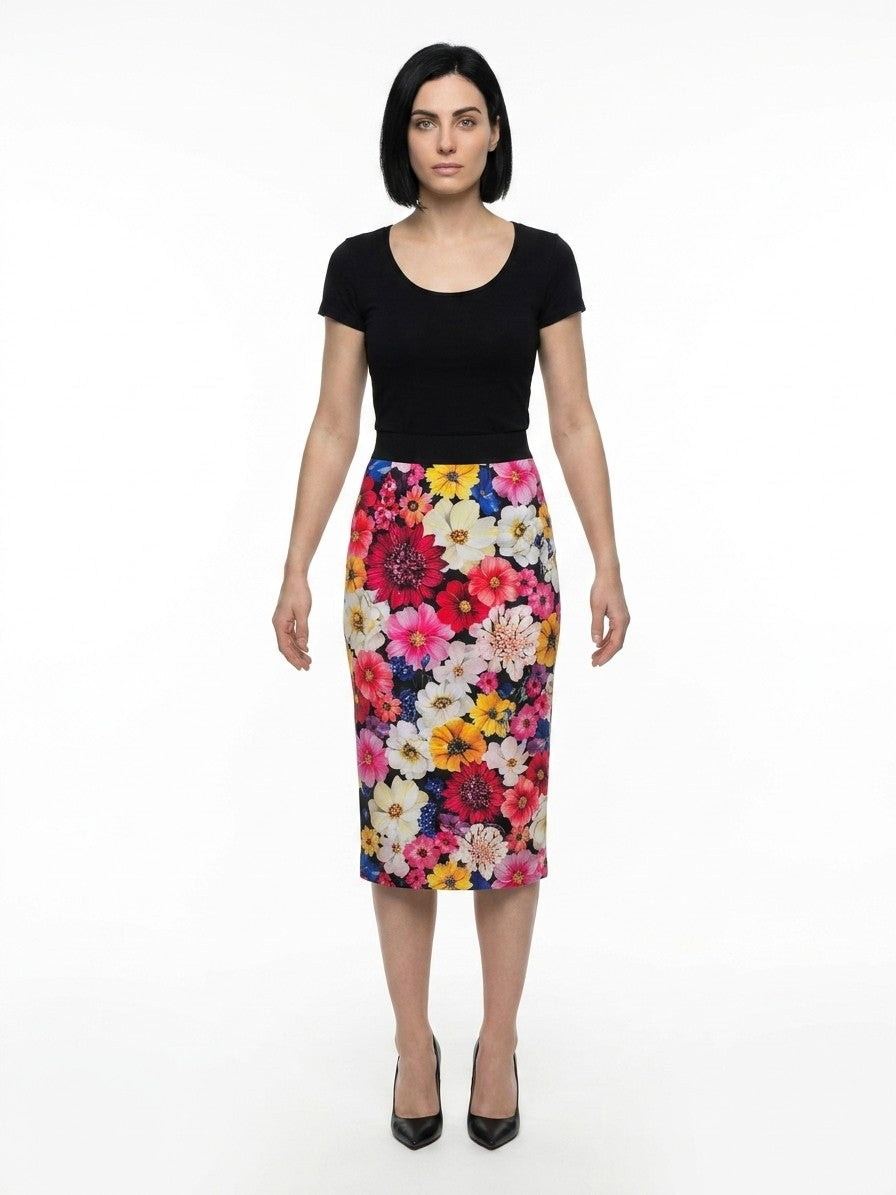 Dolce & Gabbana Multicolor Elastane Midi Women's Skirt