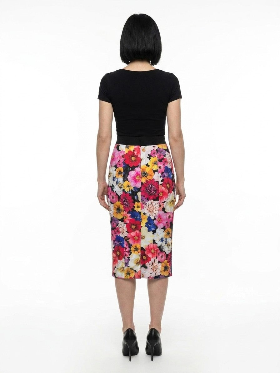 Dolce & Gabbana Multicolor Elastane Midi Women's Skirt