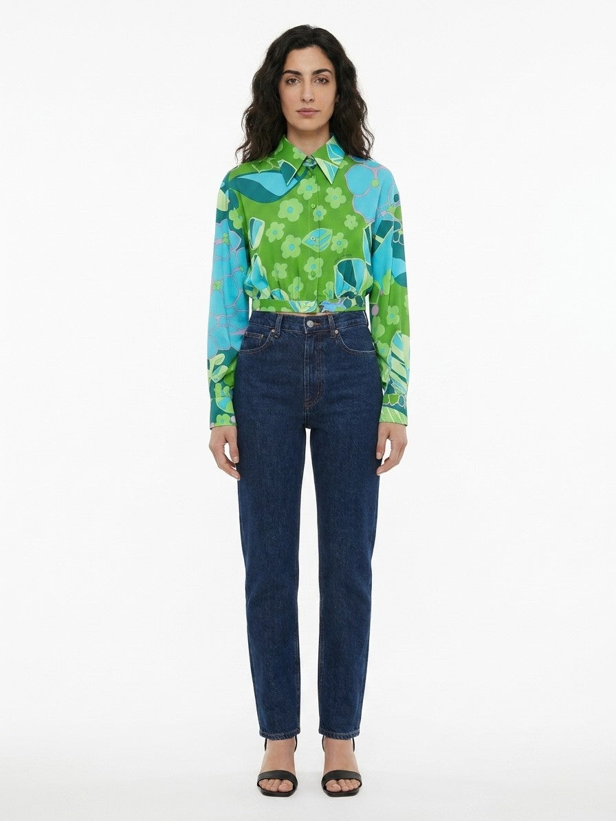 Dolce & Gabbana Multicolor Elastane Pattern Women's Shirt