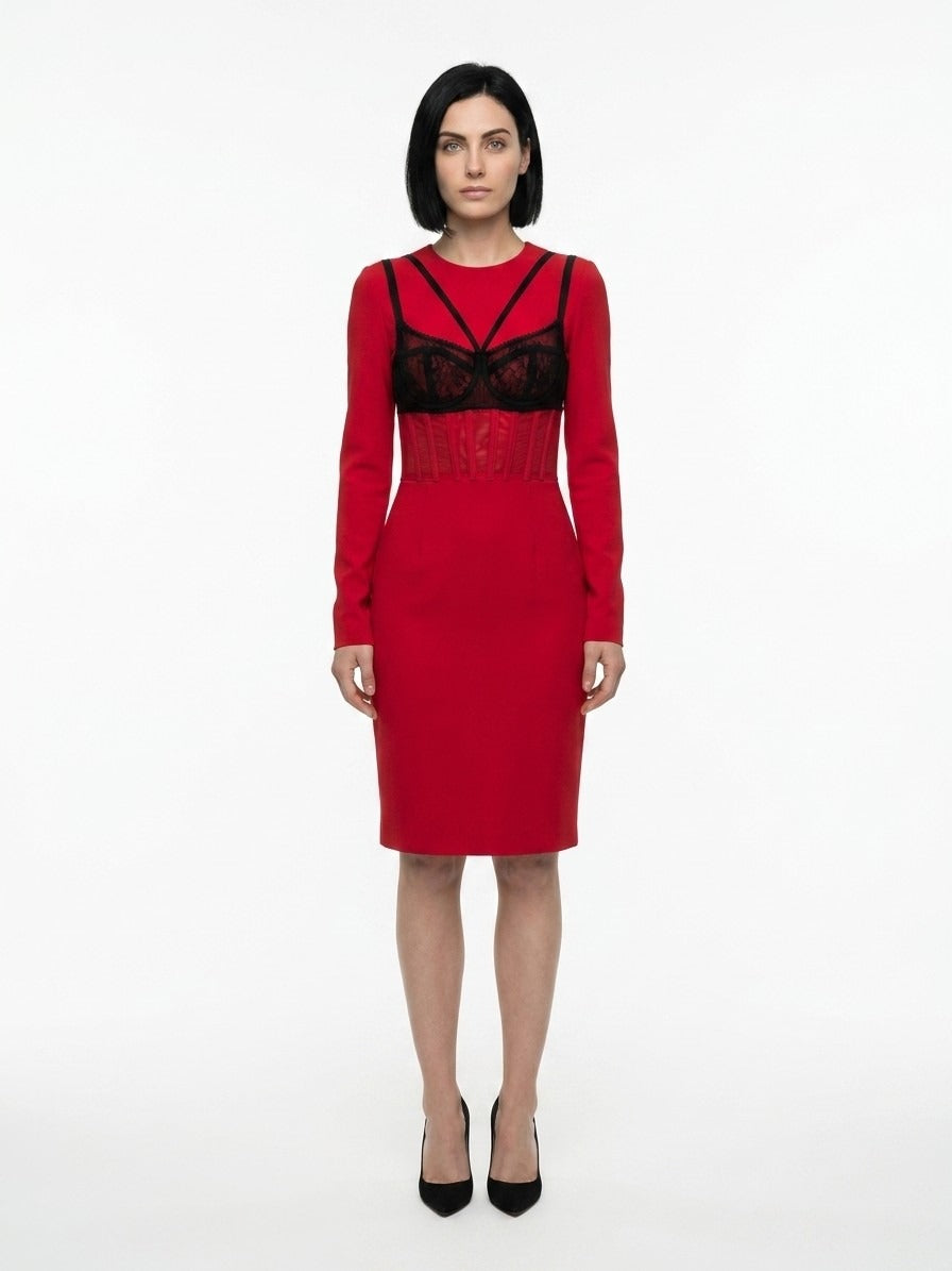Dolce & Gabbana Bordeaux Elastane Cocktail Women's Dress