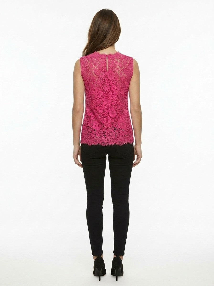 Dolce & Gabbana Pink Cotton Sleeveles Women's T-Shirt