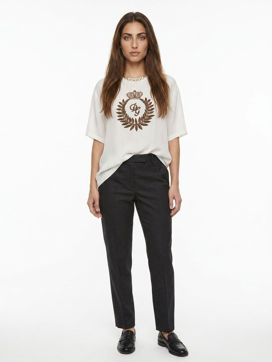 Dolce & Gabbana White Silk Women's T-Shirt