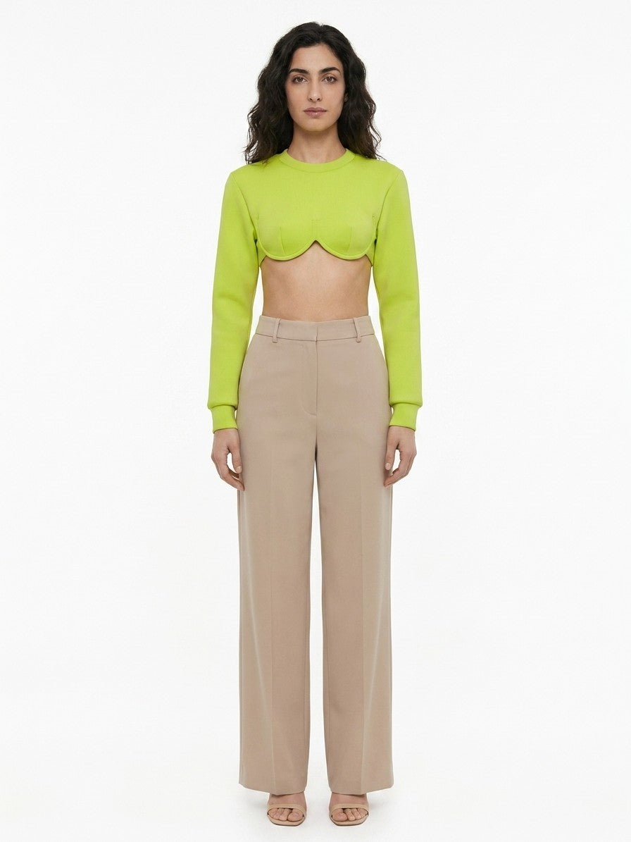 Dolce & Gabbana Green Elastane Long Sleeve Women's T-Shirt