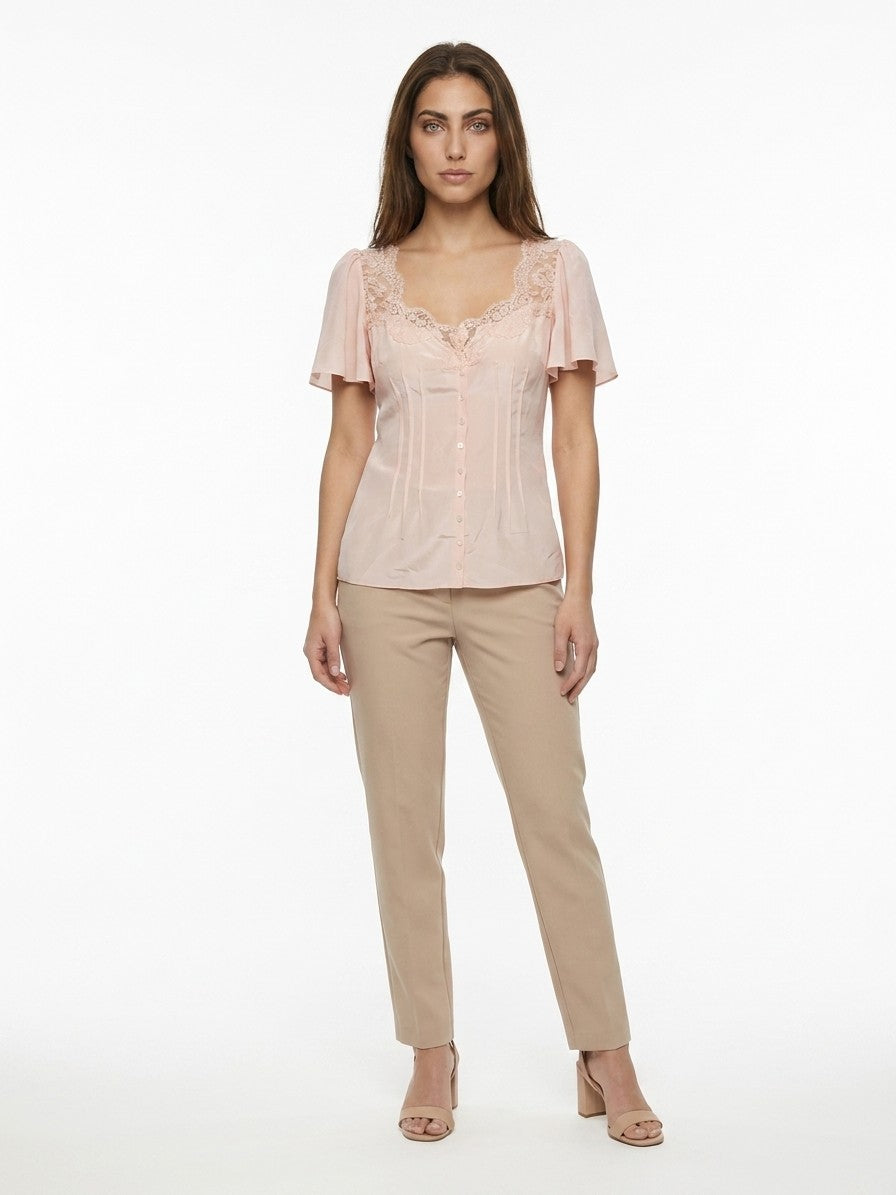 Dolce & Gabbana Pink Elastane Women's Blouse