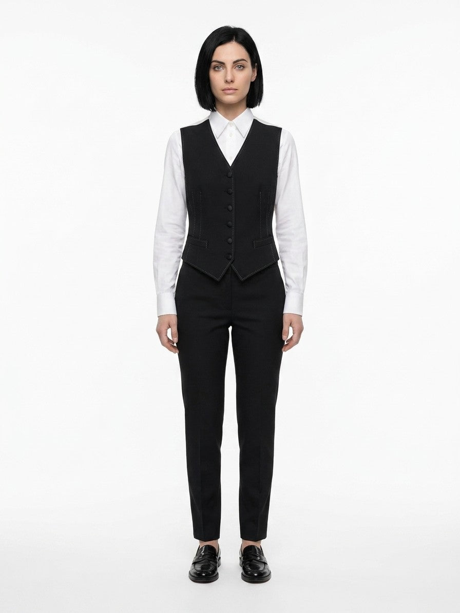 Dolce & Gabbana Blue Elastane Women's Waistcoat