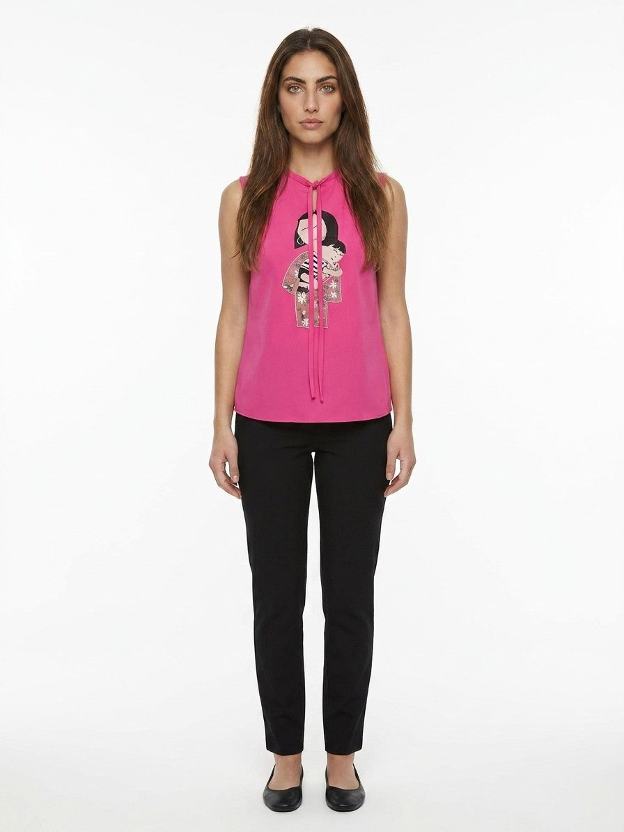 Dolce & Gabbana Pink Elastane Sleeveles Women's T-Shirt