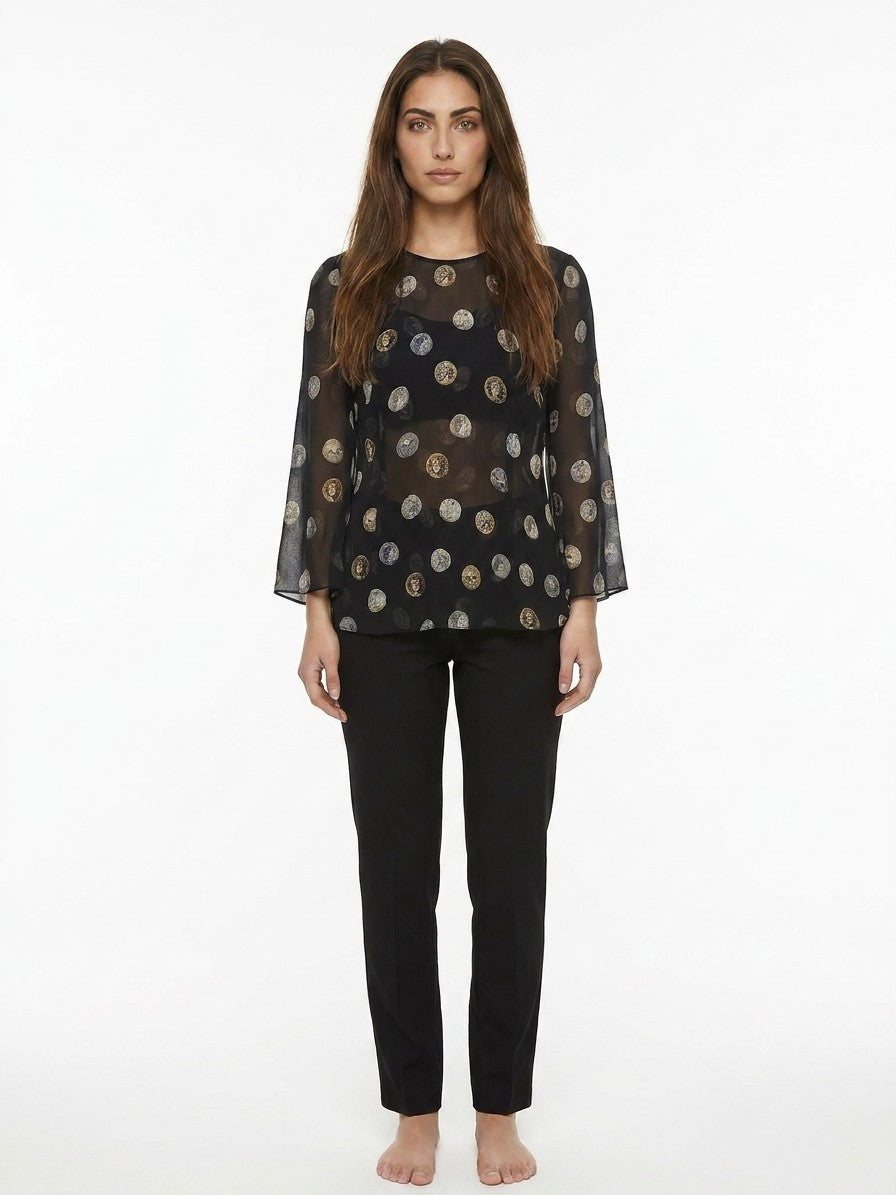 Dolce & Gabbana Multicolor Silk Pattern Women's Shirt