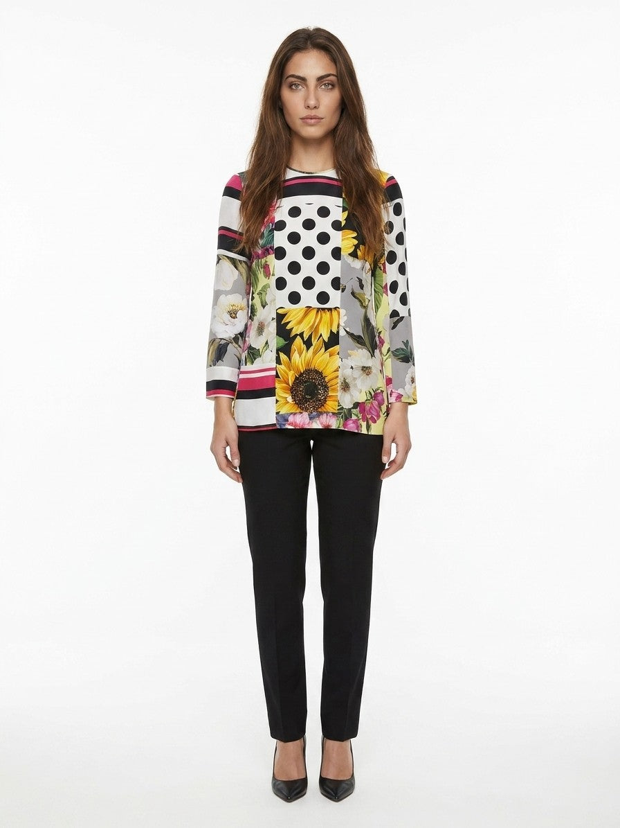 Dolce & Gabbana Multicolor Elastane Pattern Women's Shirt