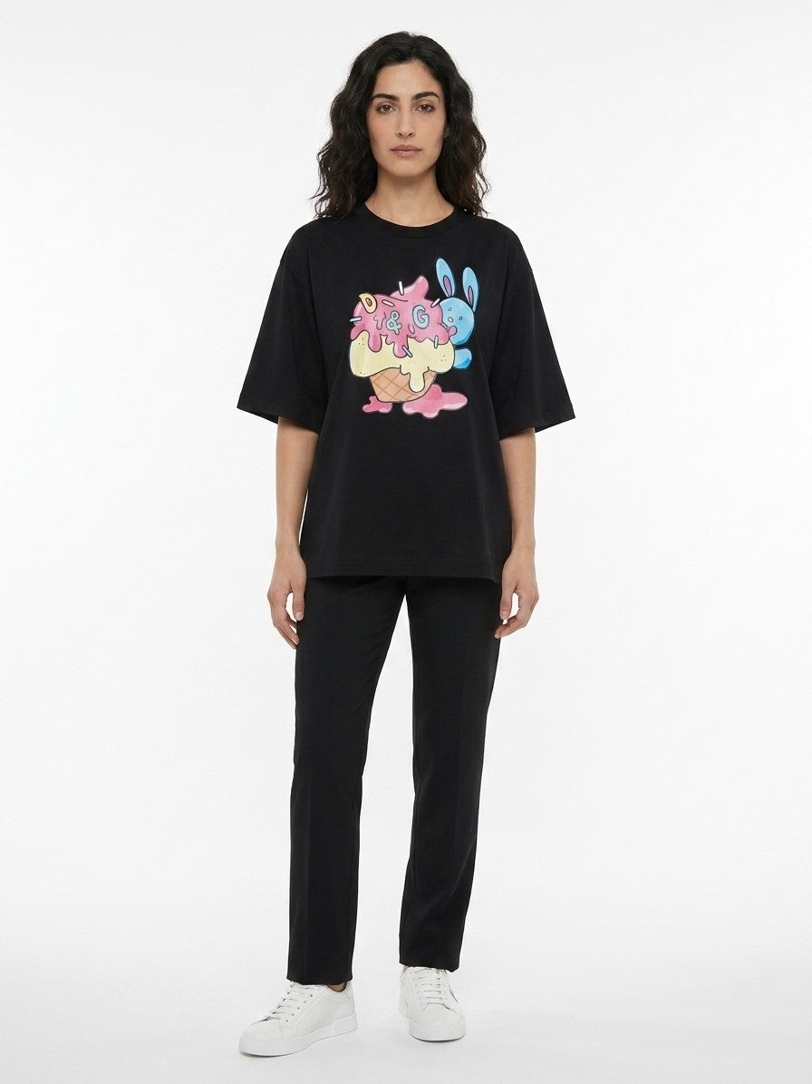 Dolce & Gabbana Black Cotton Women's T-Shirt
