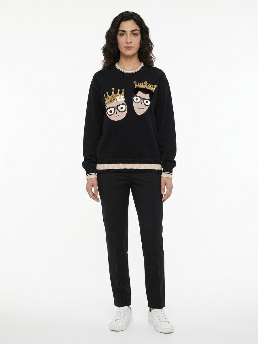 Dolce & Gabbana Black Cotton Women's Sweatshirt